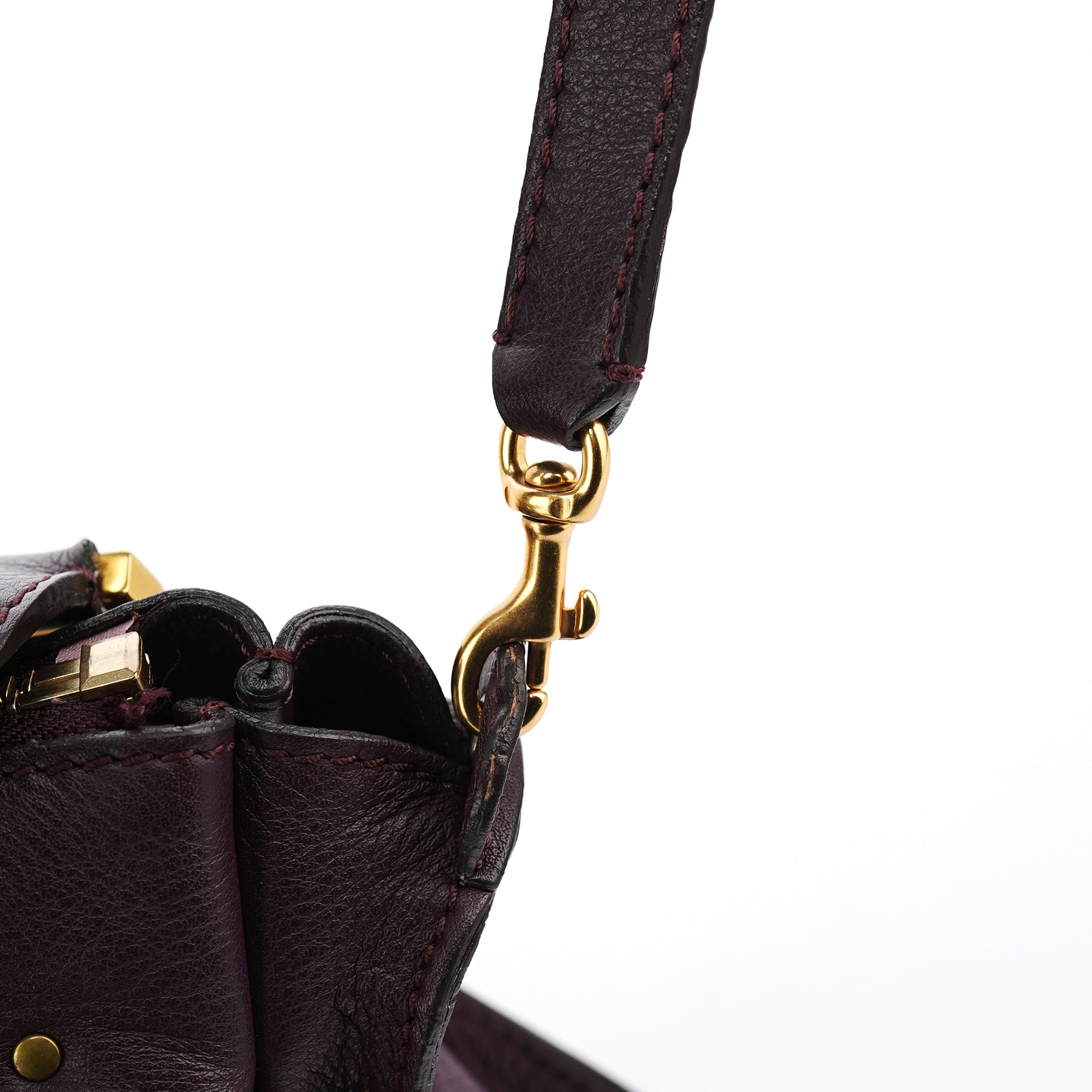 Burgundy Leather Marcie 2-Way Bag