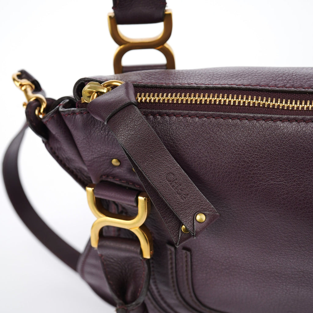 Burgundy Leather Marcie 2-Way Bag