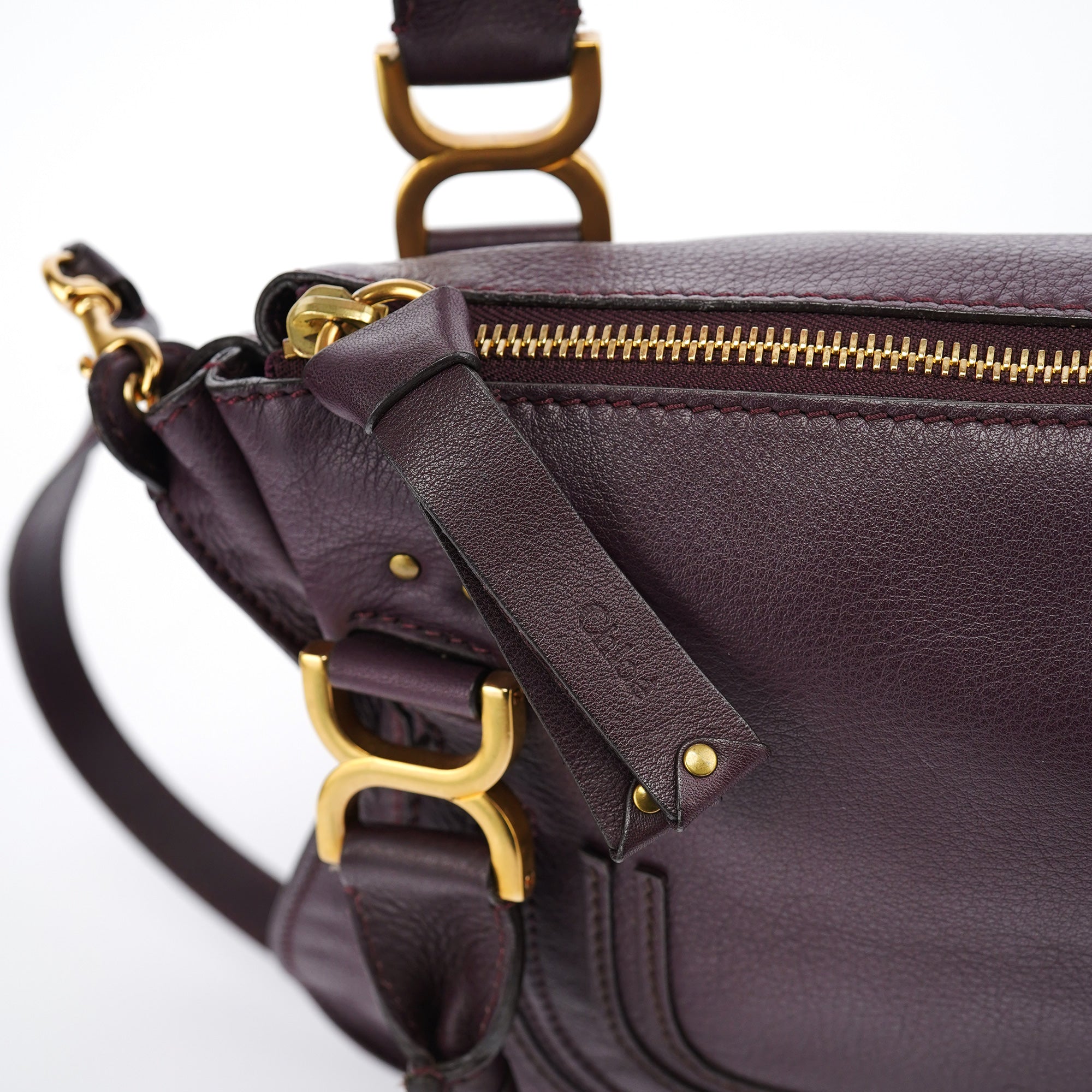Burgundy Leather Marcie 2-Way Bag
