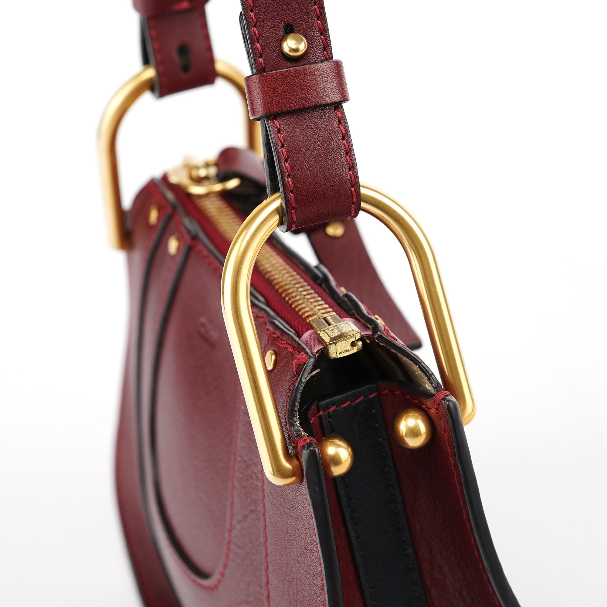 Burgundy Leather Marcie Crossbody Bag