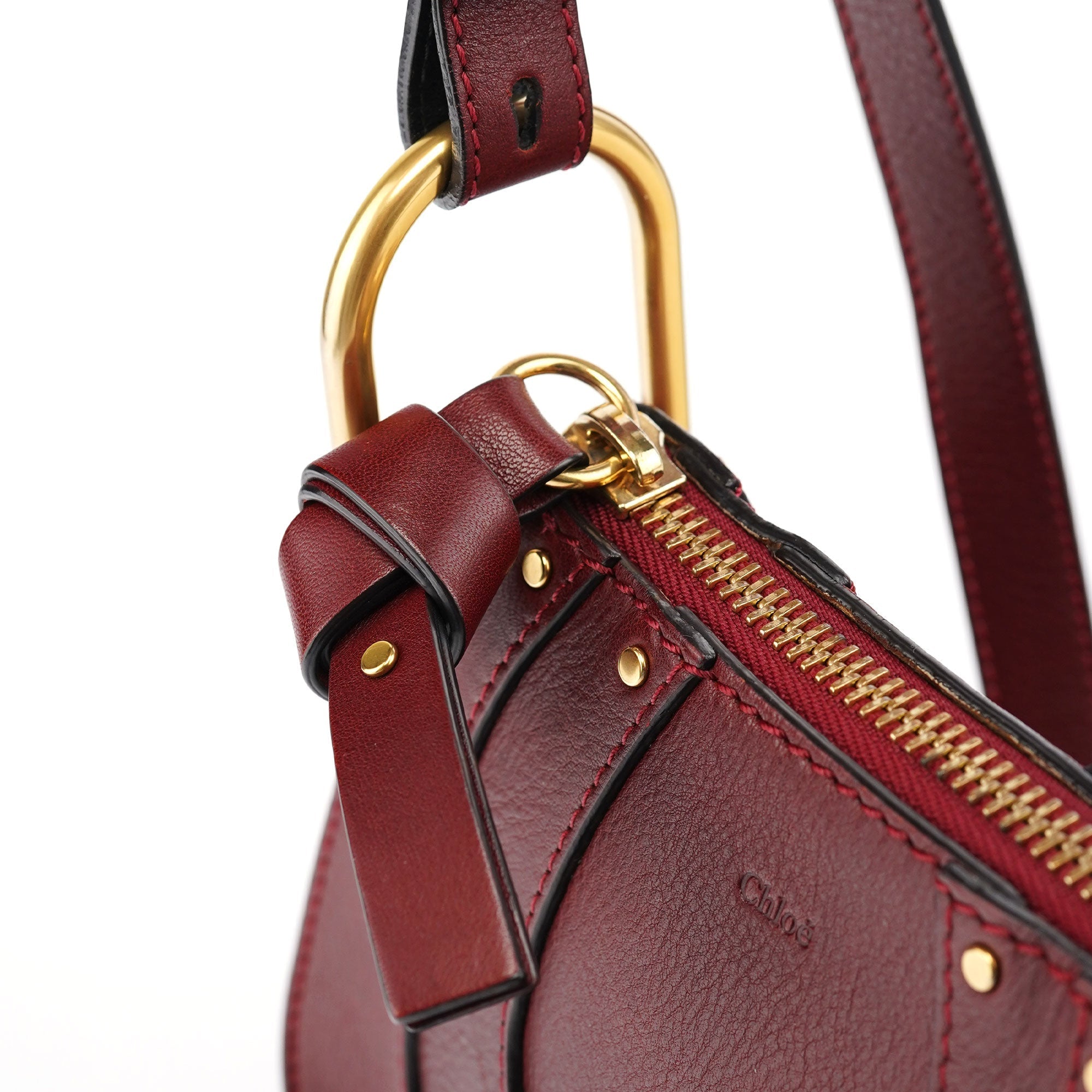 Burgundy Leather Marcie Crossbody Bag