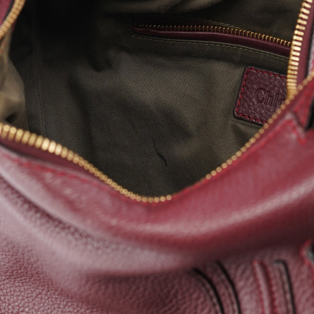 Burgundy Leather Marcie Shoulder Bag