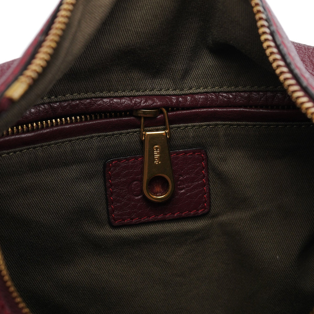 Burgundy Leather Marcie Shoulder Bag