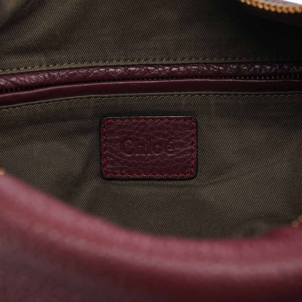 Burgundy Leather Marcie Shoulder Bag