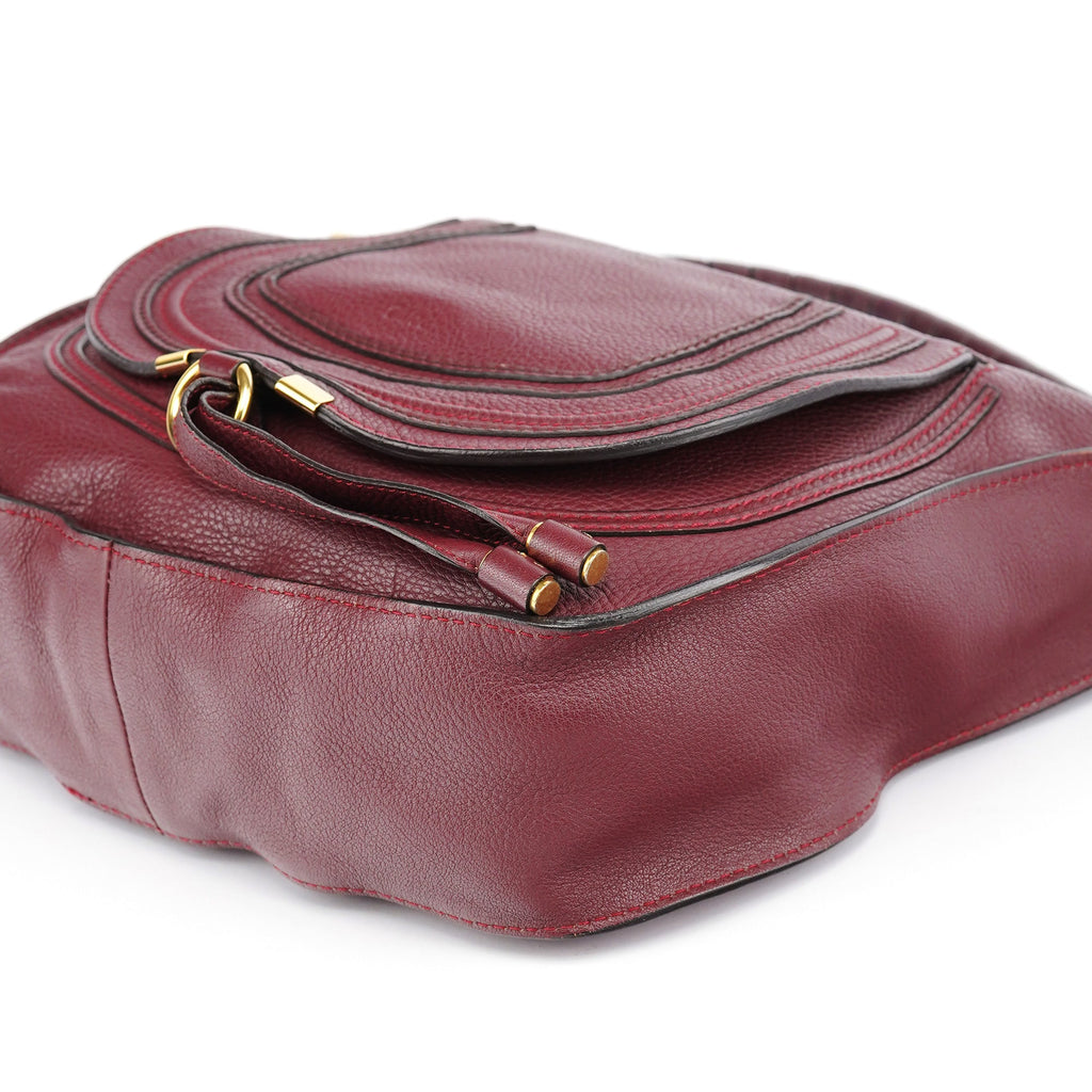 Burgundy Leather Marcie Shoulder Bag