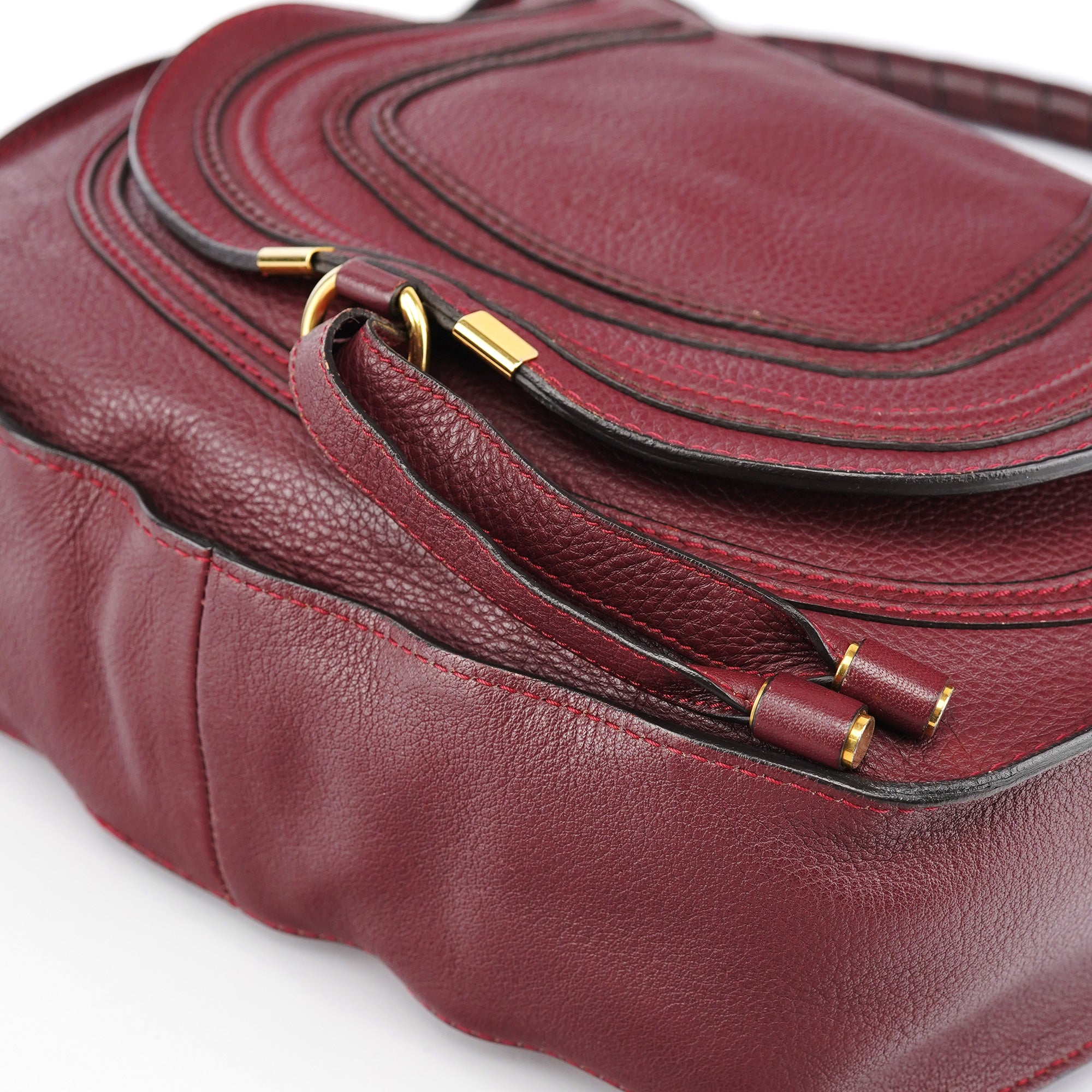 Burgundy Leather Marcie Shoulder Bag