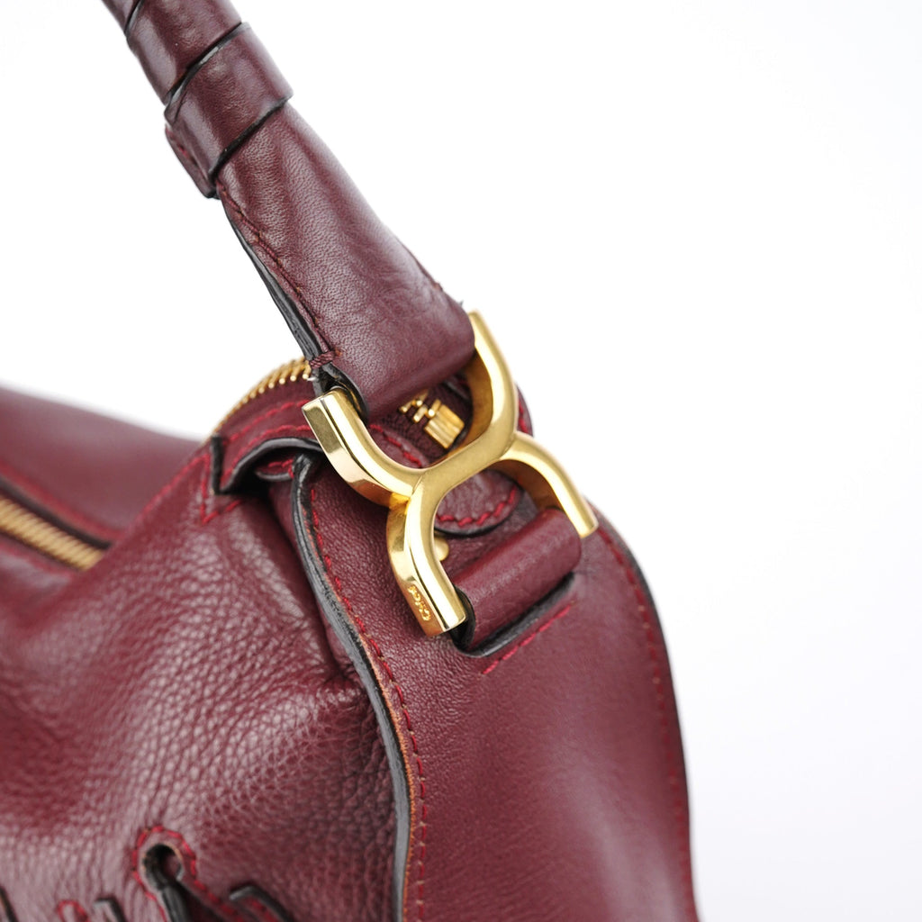 Burgundy Leather Marcie Shoulder Bag