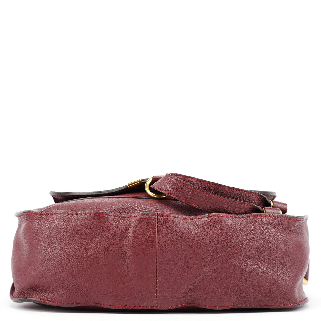 Burgundy Leather Marcie Shoulder Bag