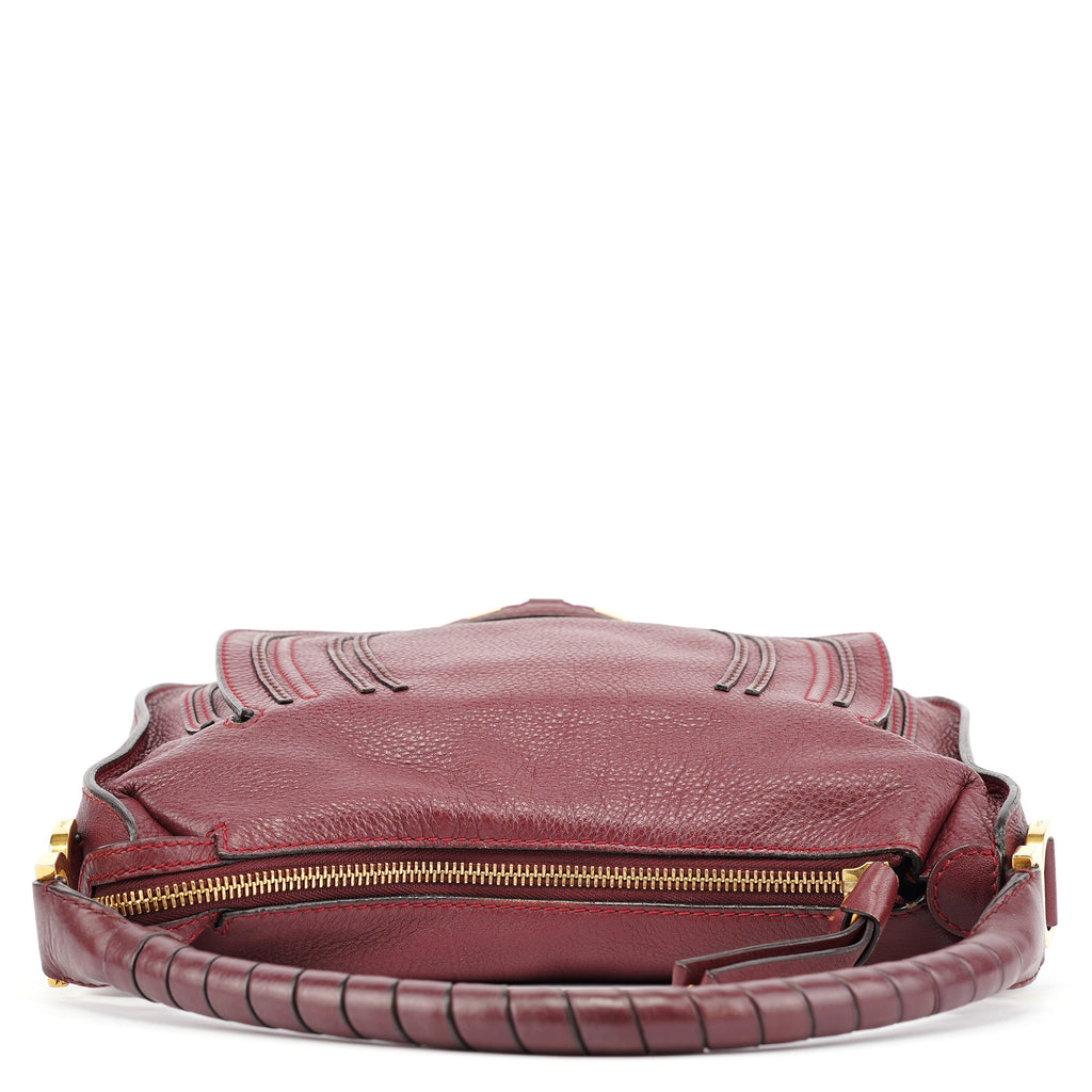 Burgundy Leather Marcie Shoulder Bag