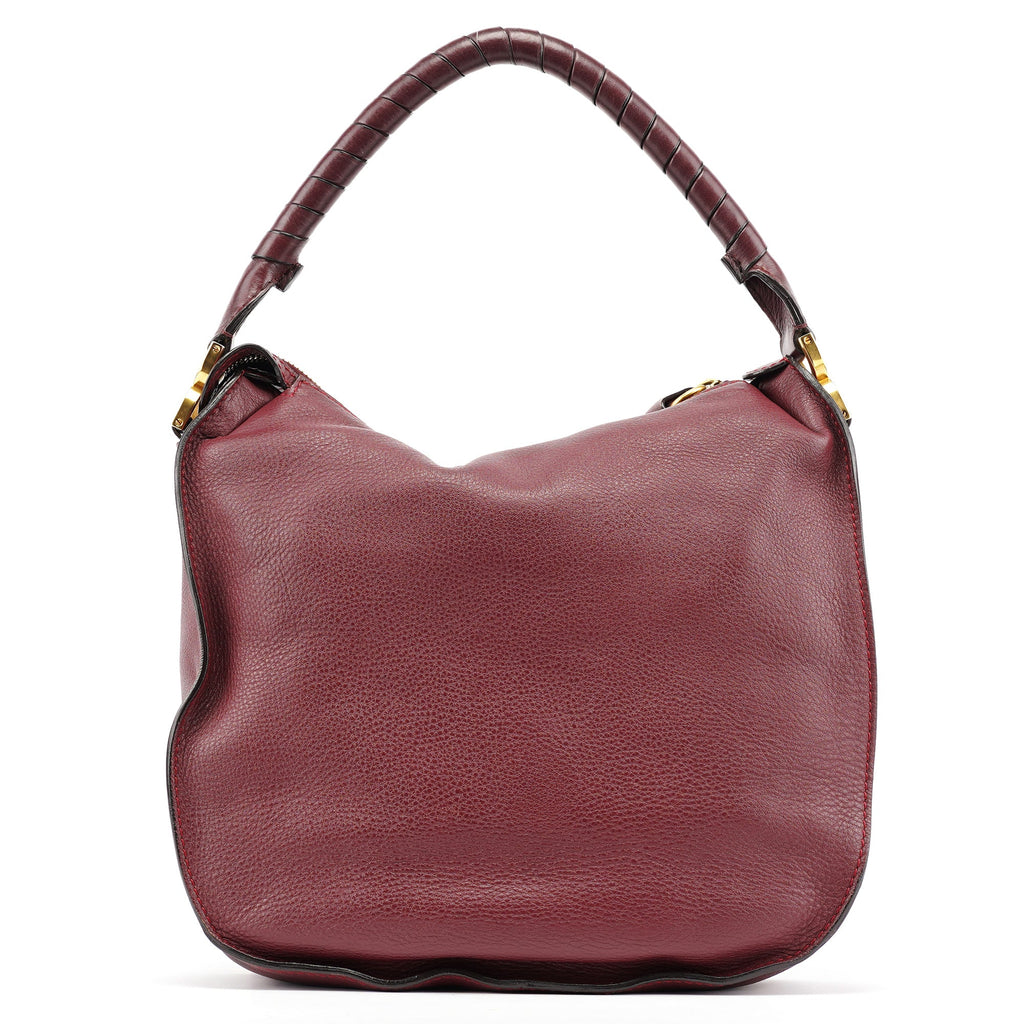Burgundy Leather Marcie Shoulder Bag