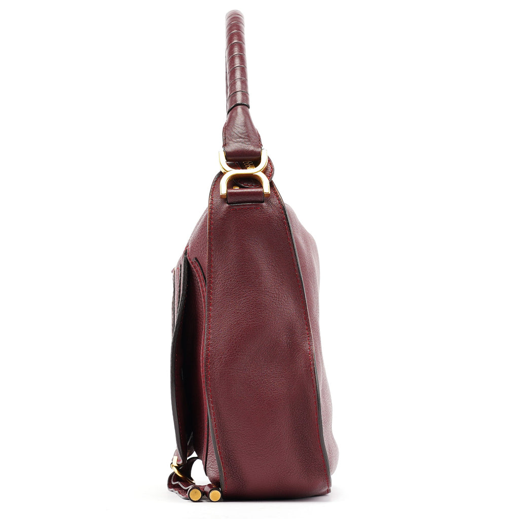 Burgundy Leather Marcie Shoulder Bag