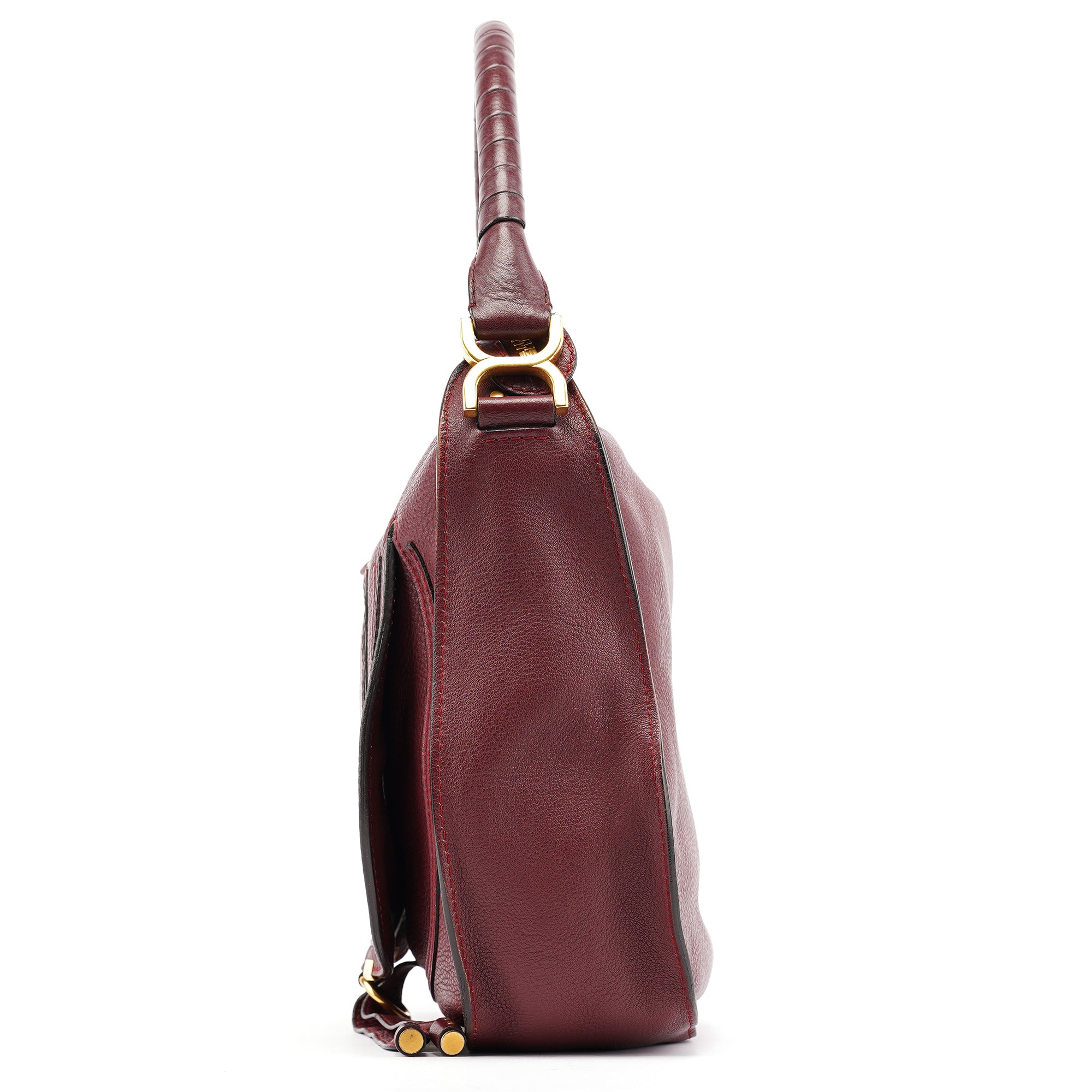 Burgundy Leather Marcie Shoulder Bag