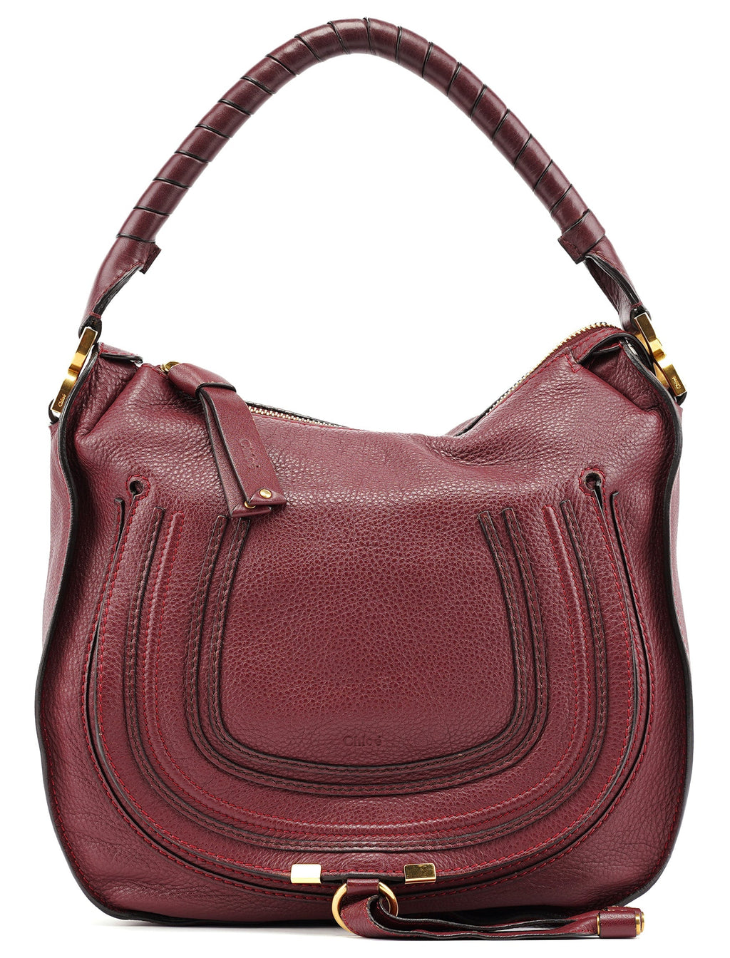 Burgundy Leather Marcie Shoulder Bag