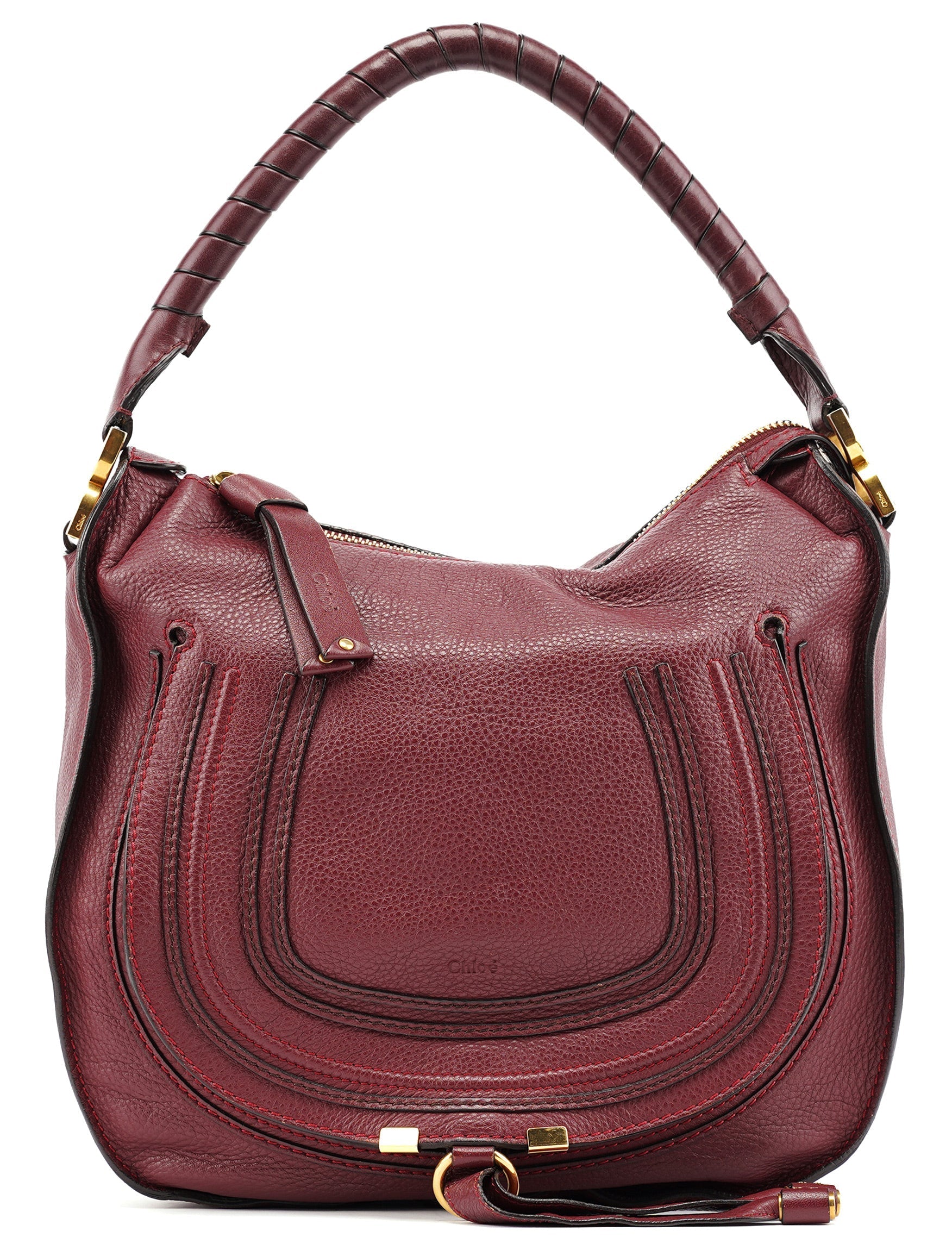 Burgundy Leather Marcie Shoulder Bag