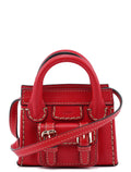 Burgundy Leather Micro Edith Bag