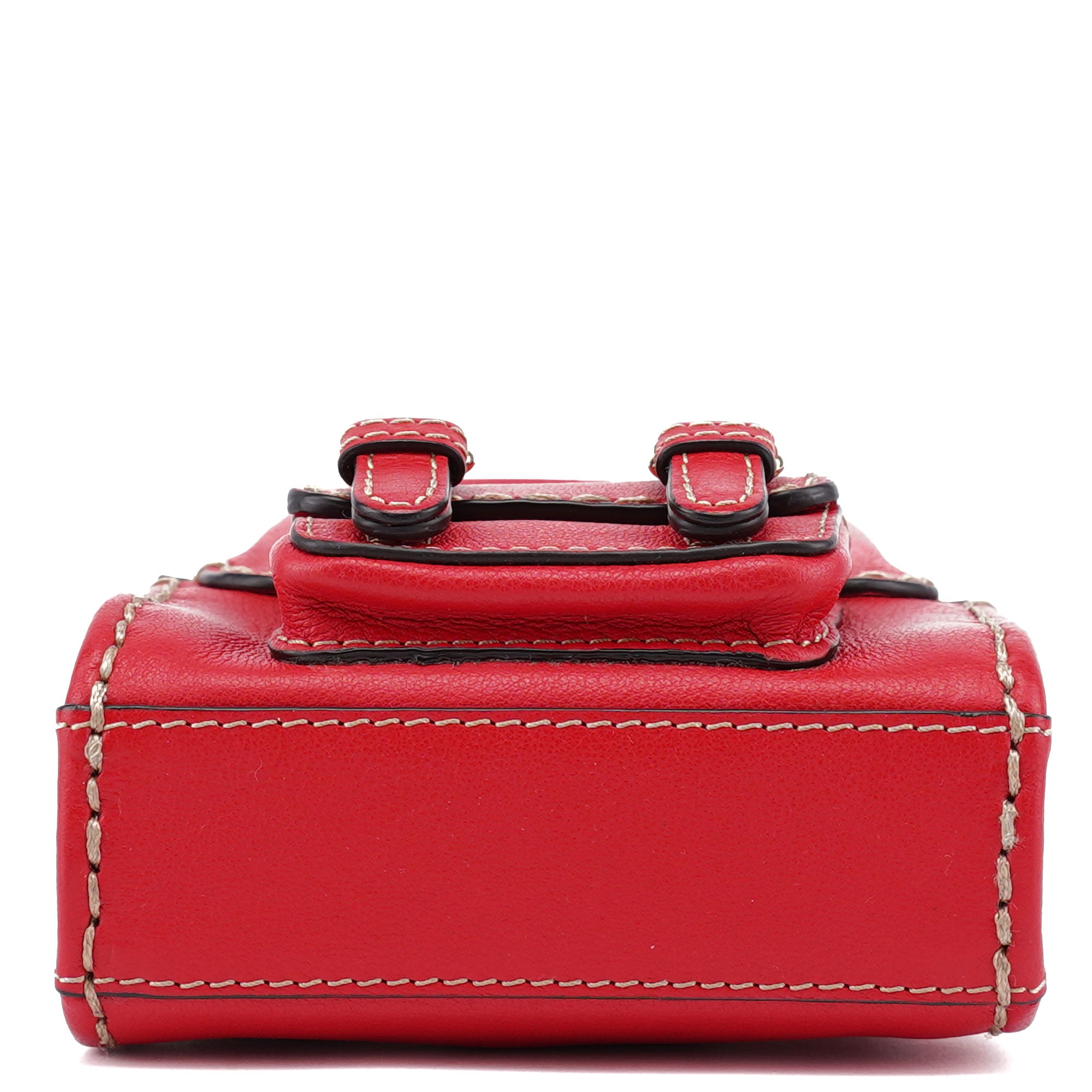Burgundy Leather Micro Edith Bag