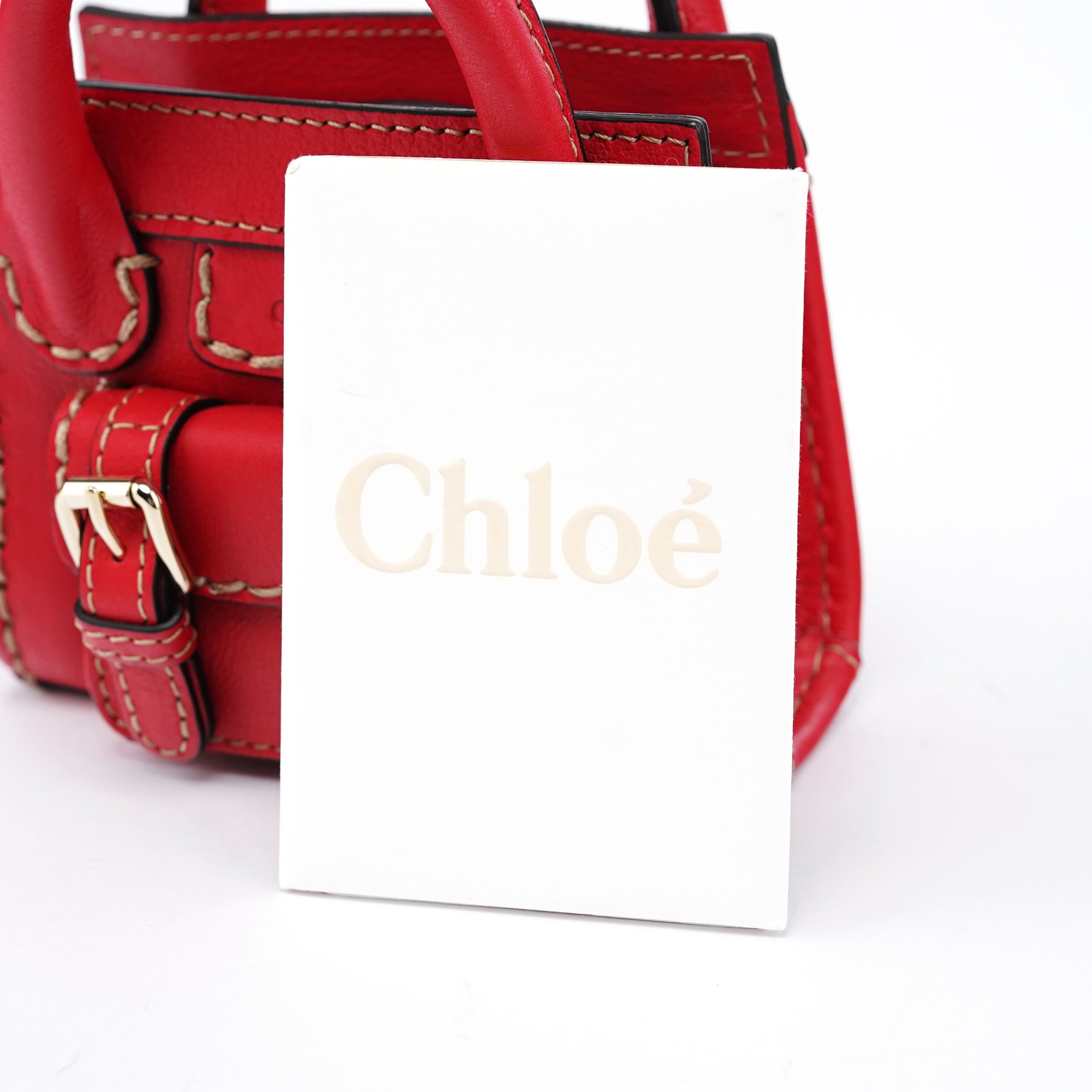 Burgundy Leather Micro Edith Bag