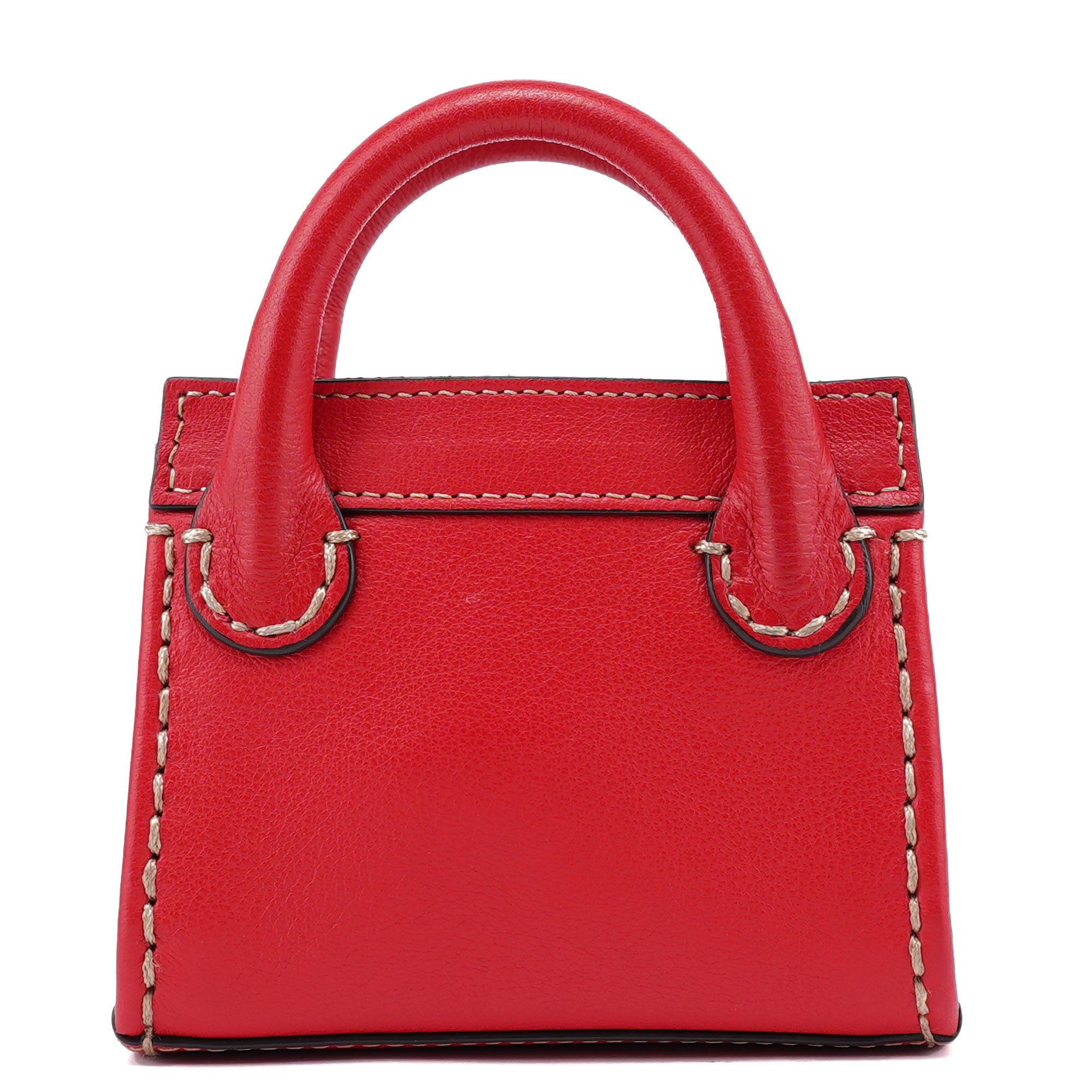 Burgundy Leather Micro Edith Bag