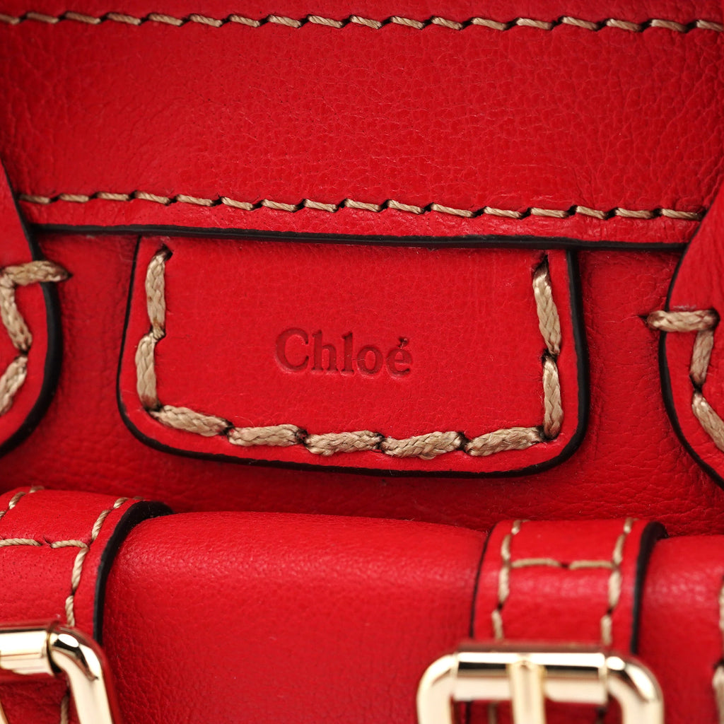 Burgundy Leather Micro Edith Bag