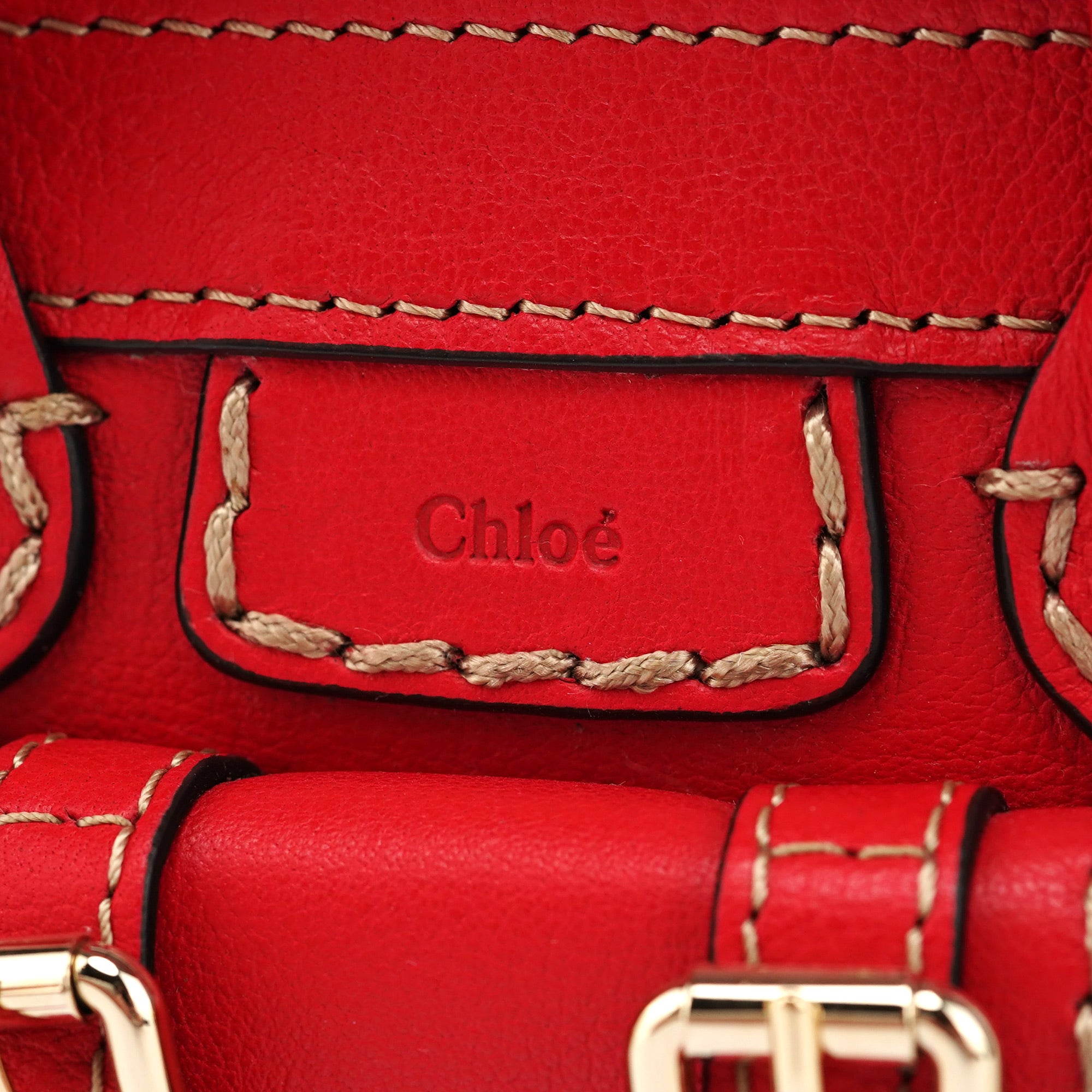 Burgundy Leather Micro Edith Bag