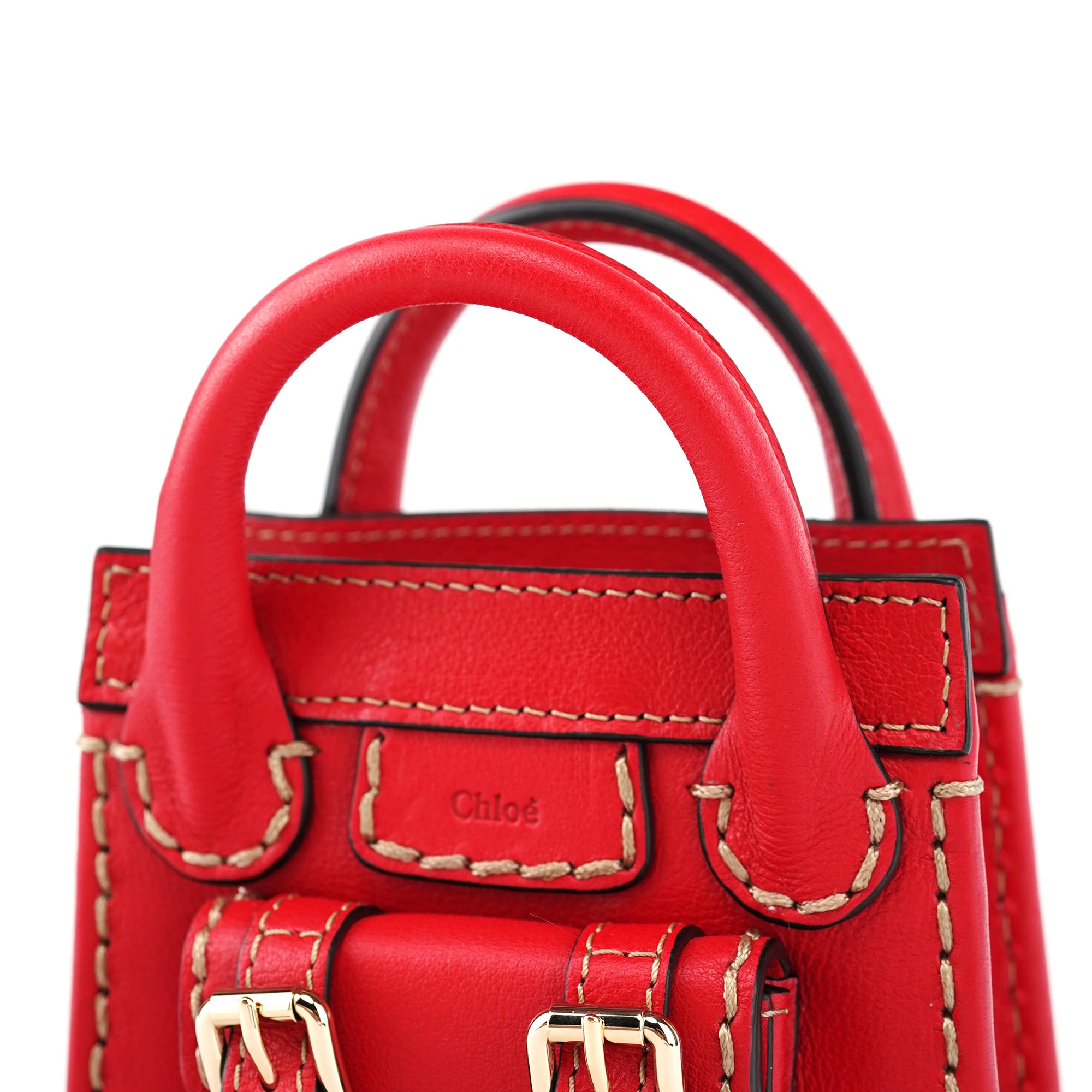 Burgundy Leather Micro Edith Bag