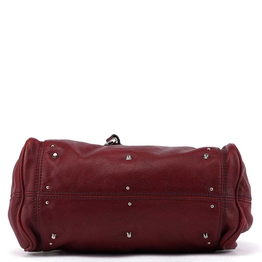 Burgundy Leather Paddington Tote Bag