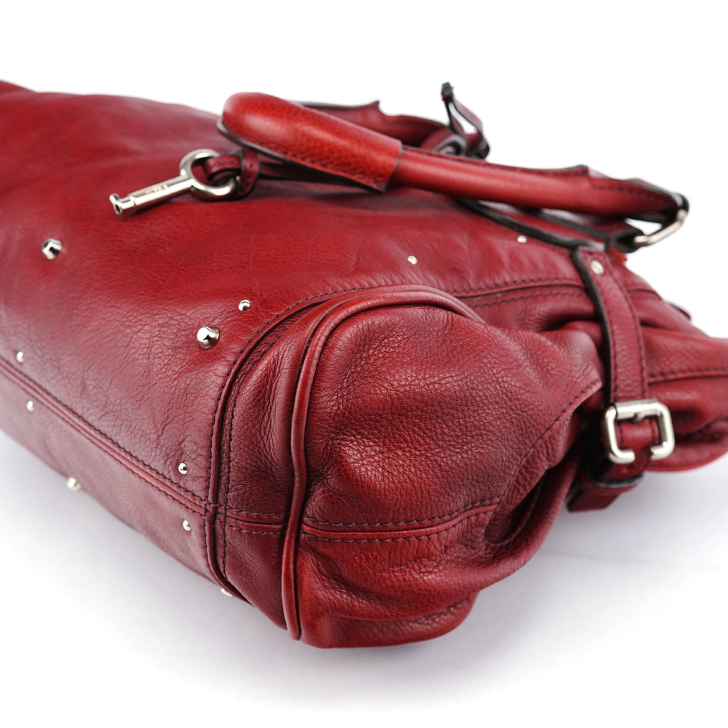 Burgundy Leather Paddington Tote Bag