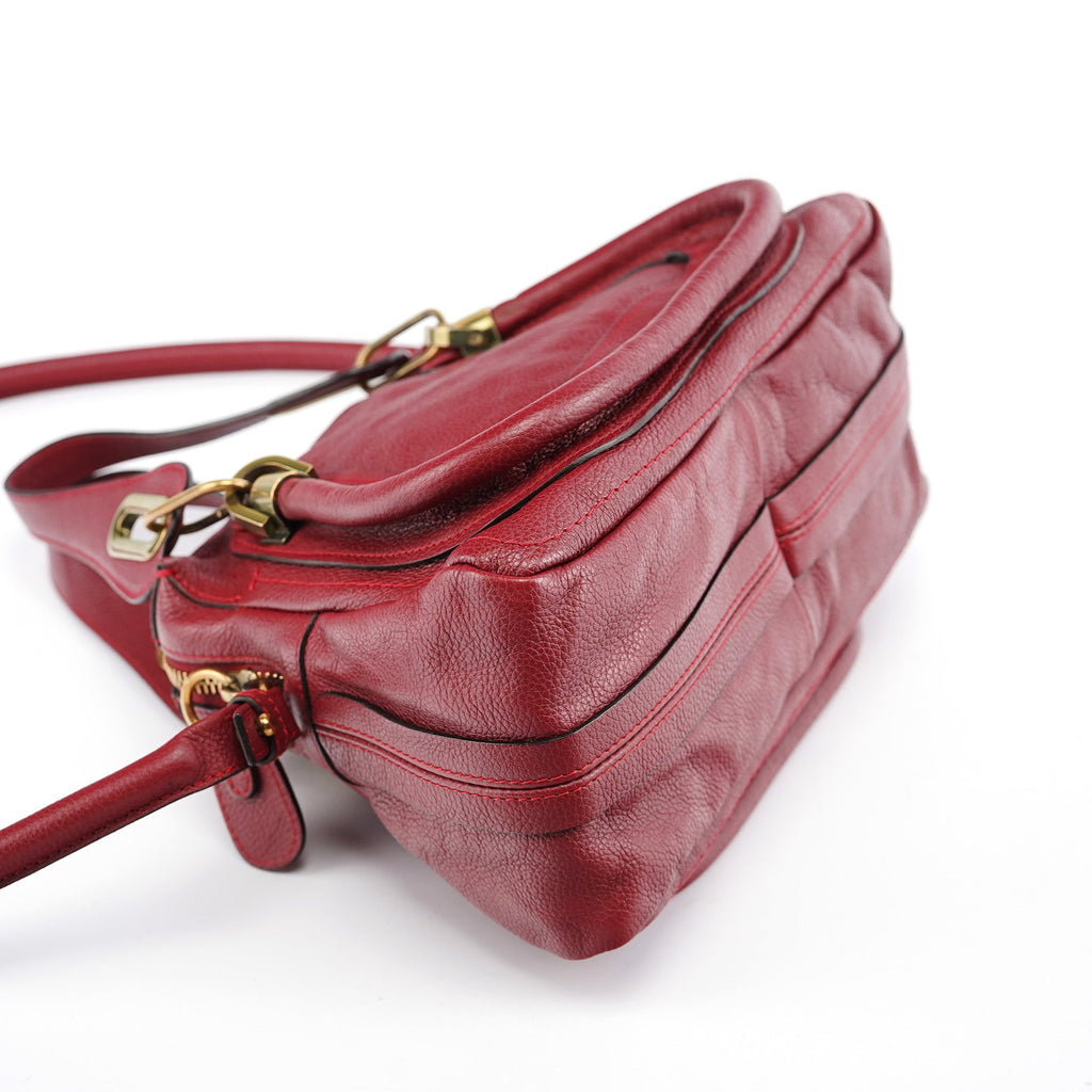 Burgundy Leather Paraty 2-Way Bag