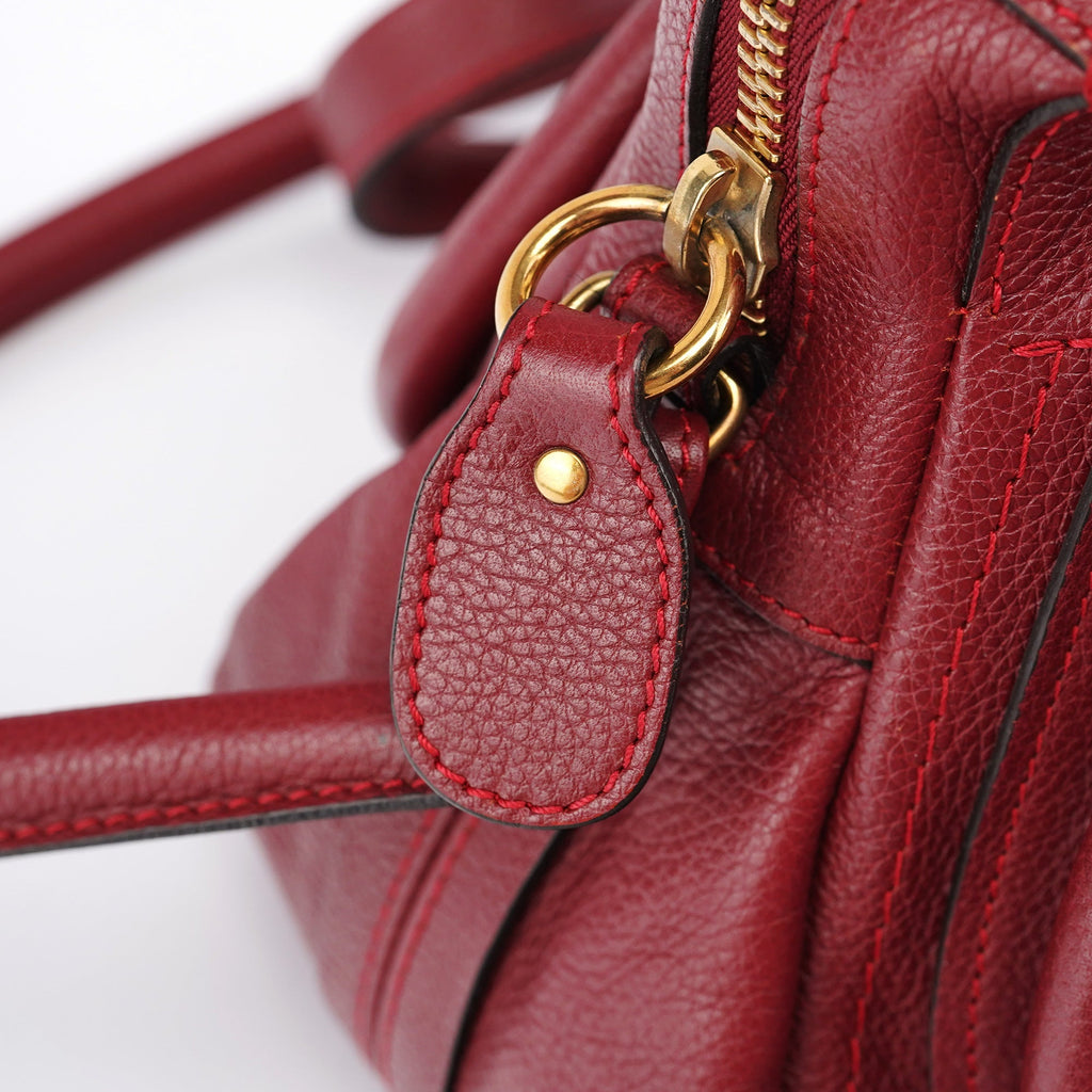 Burgundy Leather Paraty 2-Way Bag