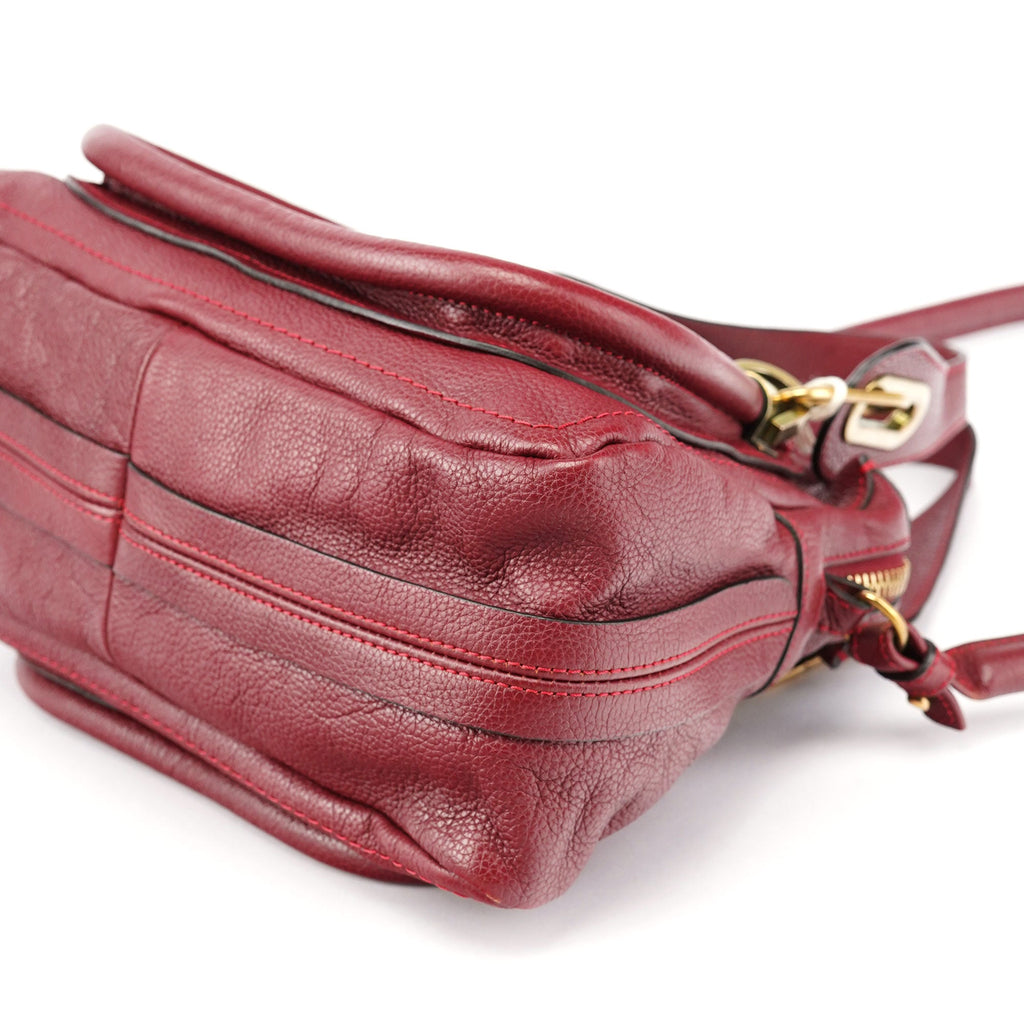 Burgundy Leather Paraty 2-Way Shoulder Bag