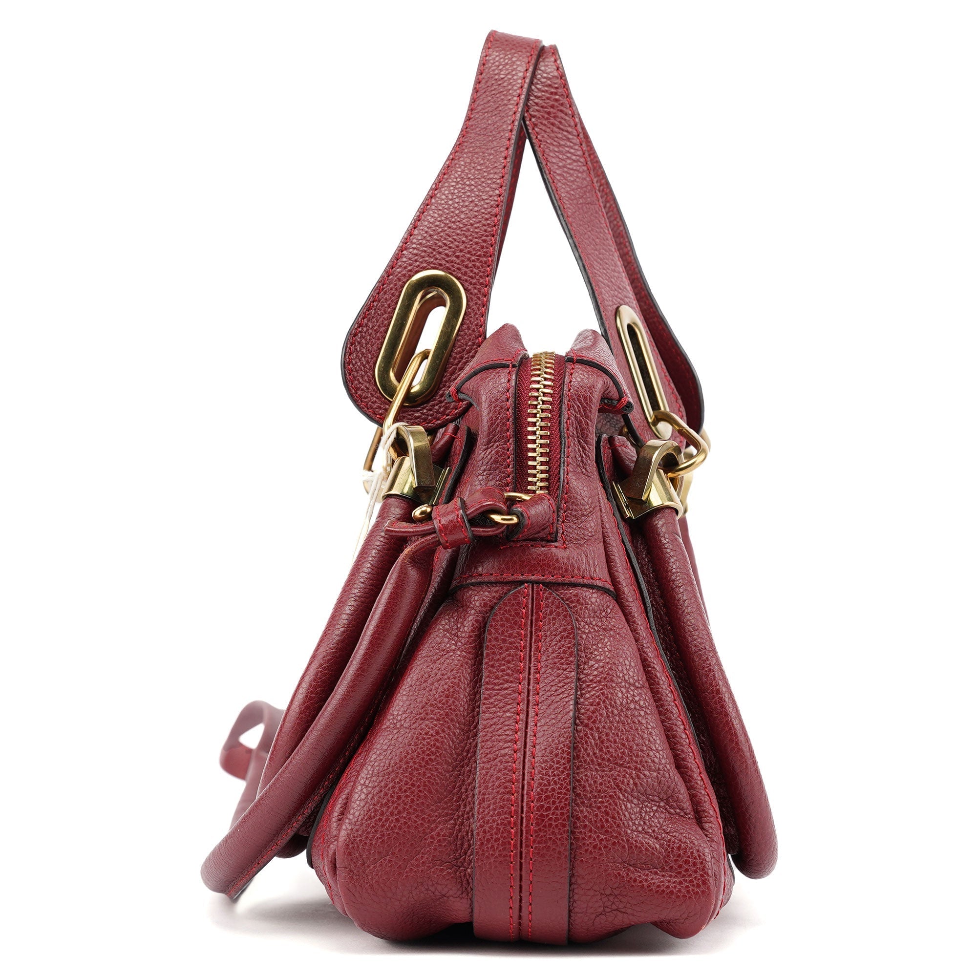 Burgundy Leather Paraty 2-Way Shoulder Bag