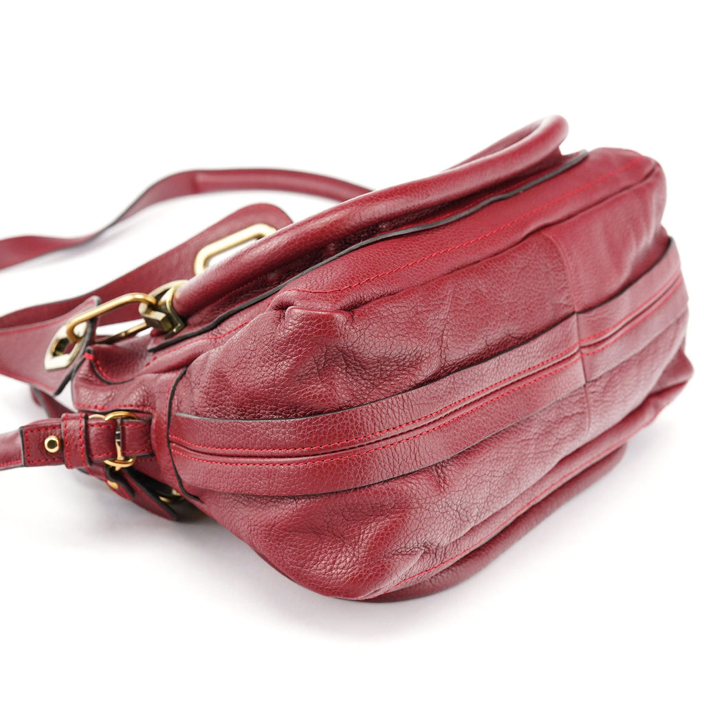 Burgundy Leather Paraty 2-Way Shoulder Bag