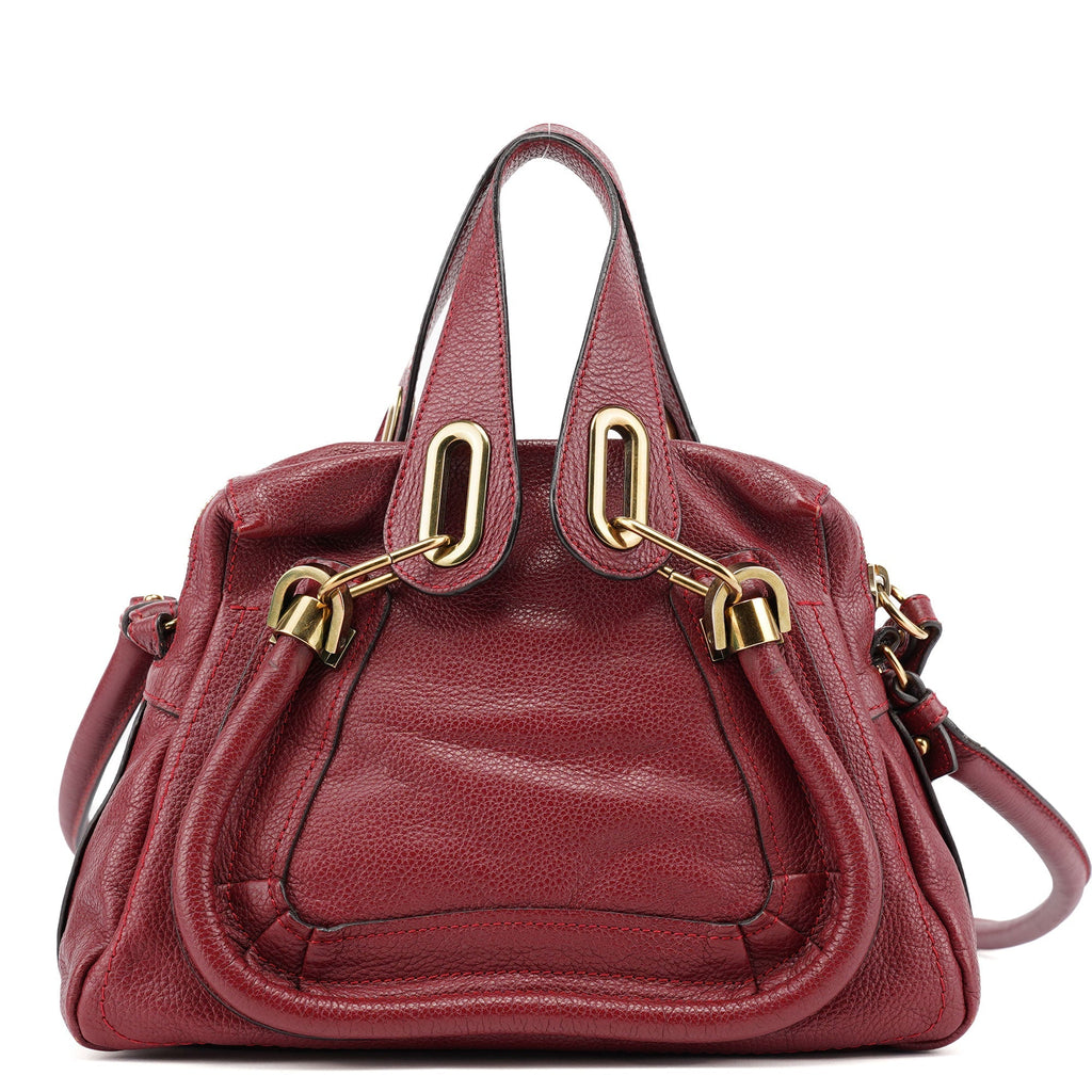 Burgundy Leather Paraty 2-Way Shoulder Bag