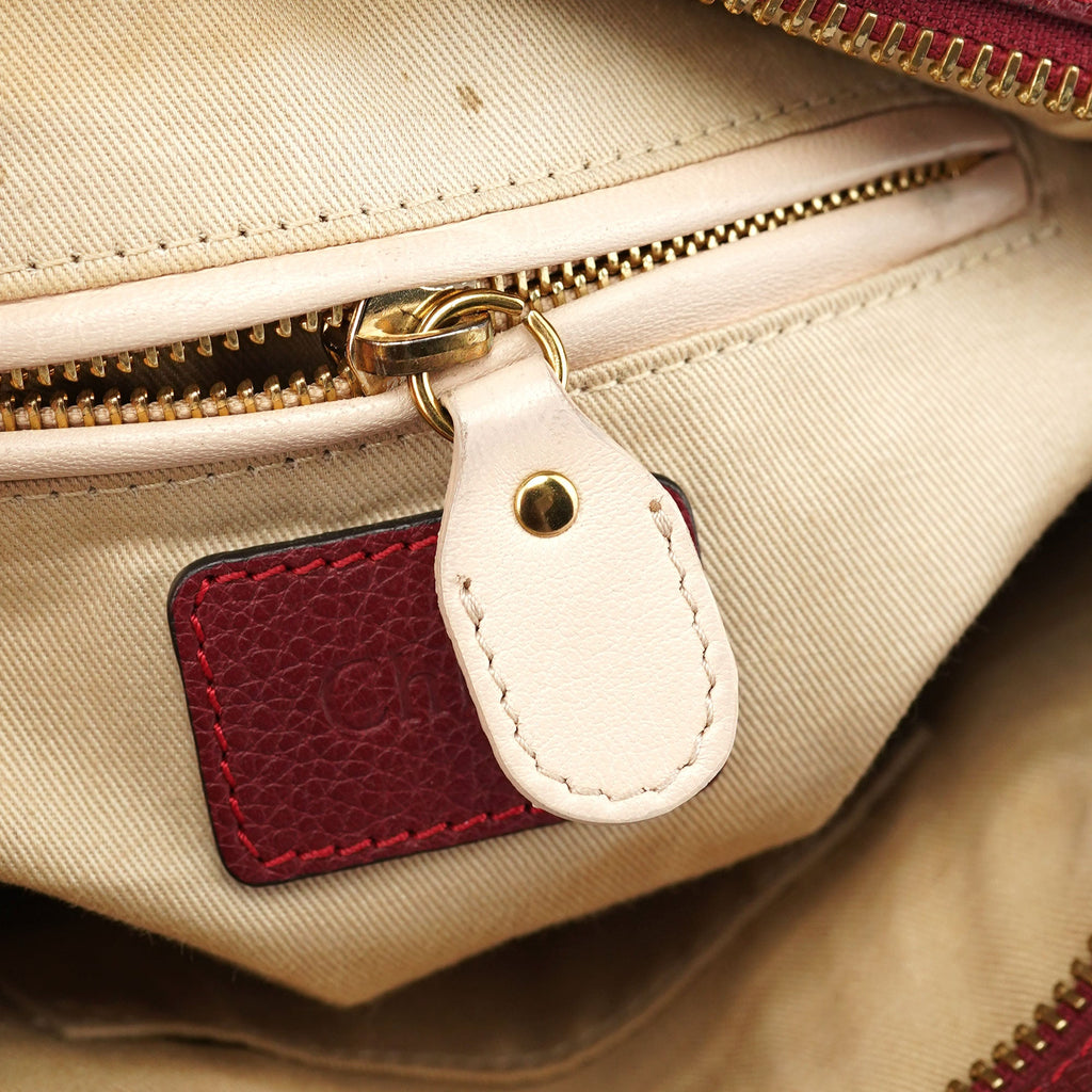 Burgundy Leather Paraty 2-Way Shoulder Bag