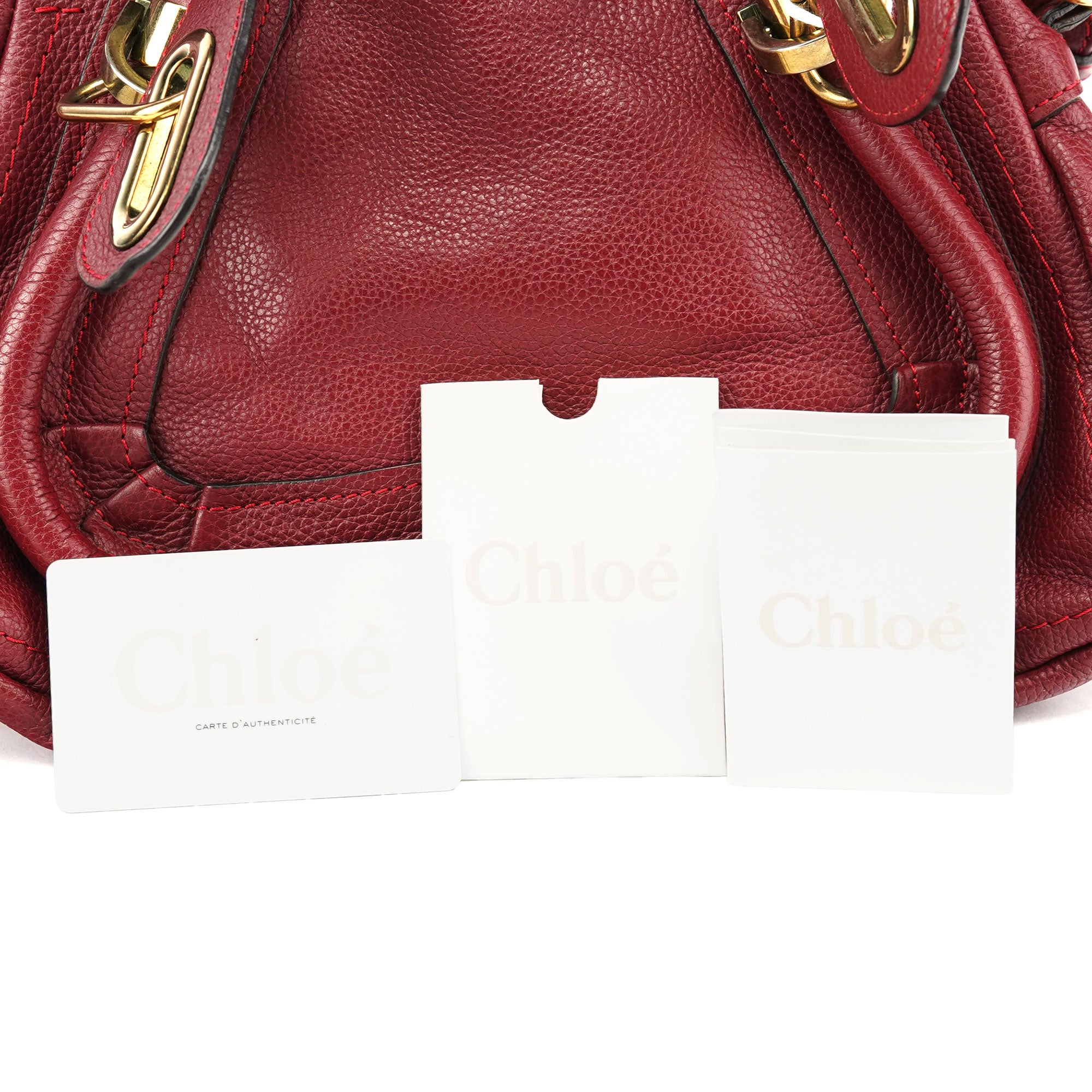 Burgundy Leather Paraty 2-Way Shoulder Bag