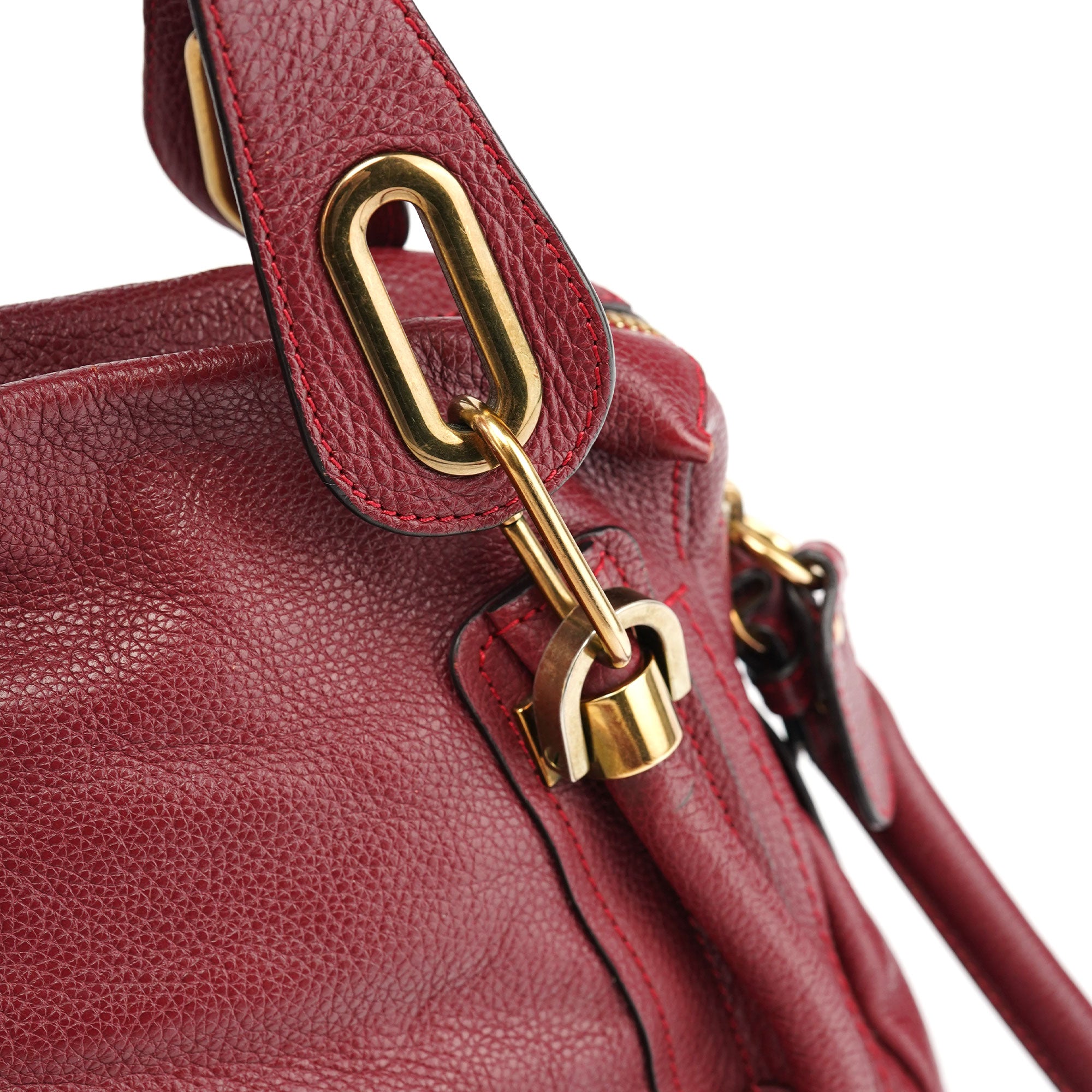 Burgundy Leather Paraty 2-Way Shoulder Bag