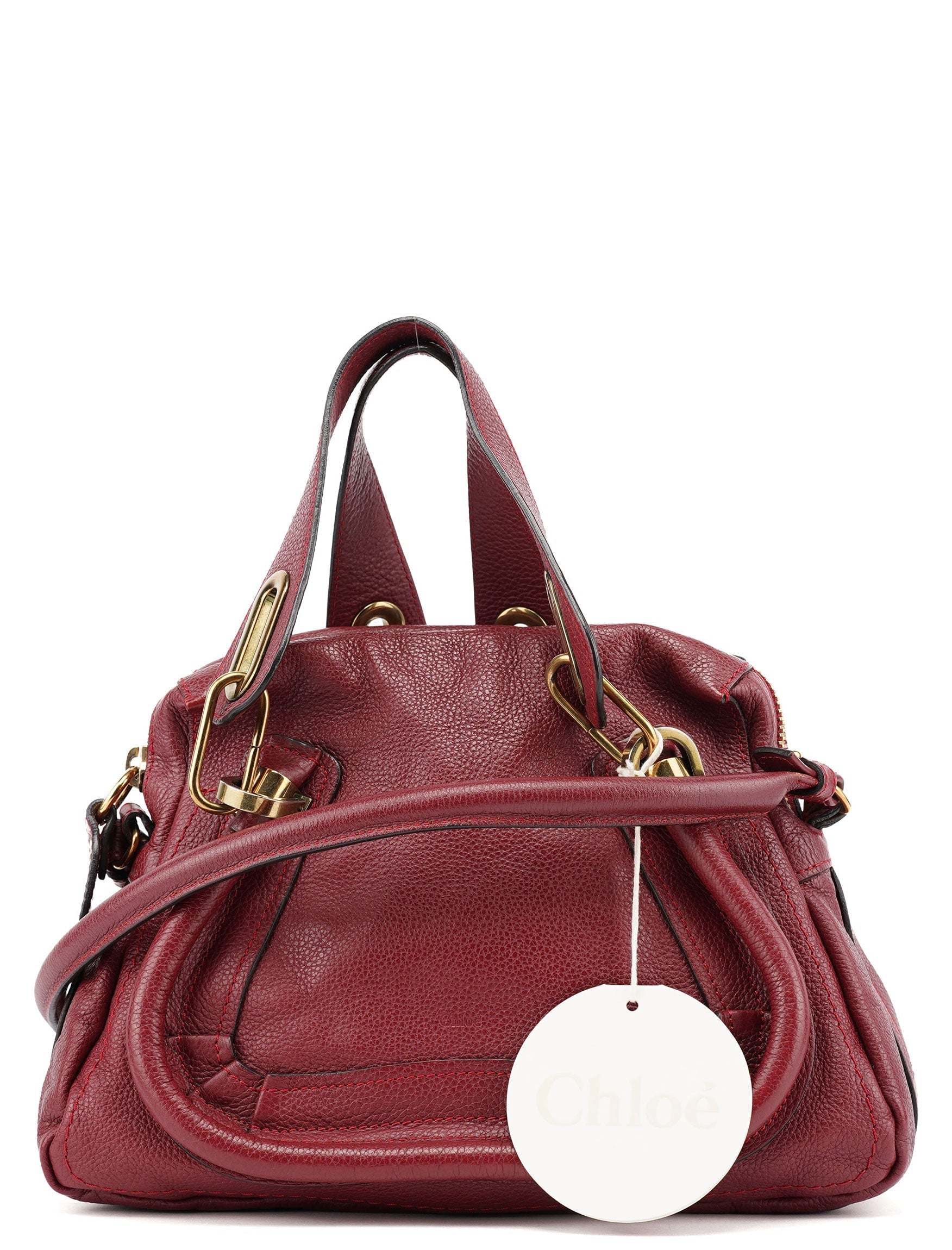 Burgundy Leather Paraty 2-Way Shoulder Bag