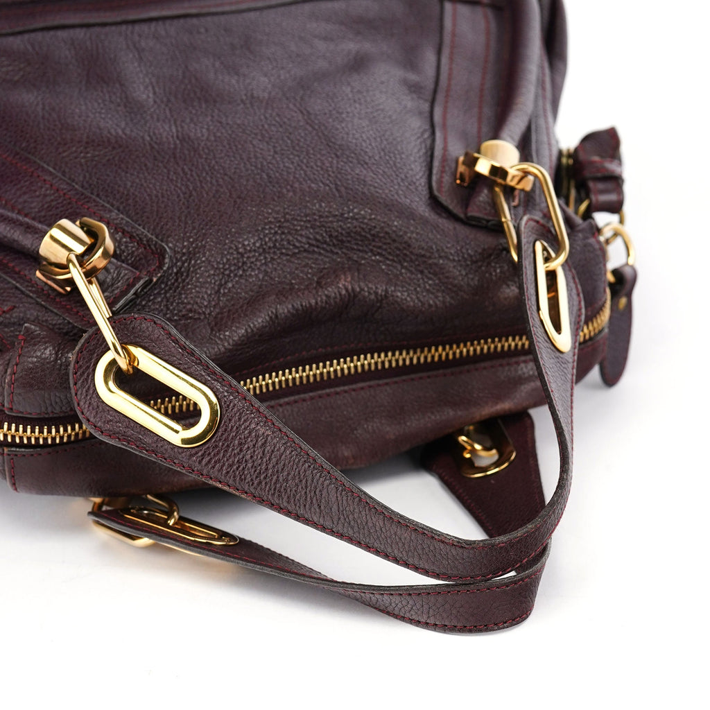 Burgundy Leather Paraty 2-Way Shoulder Bag