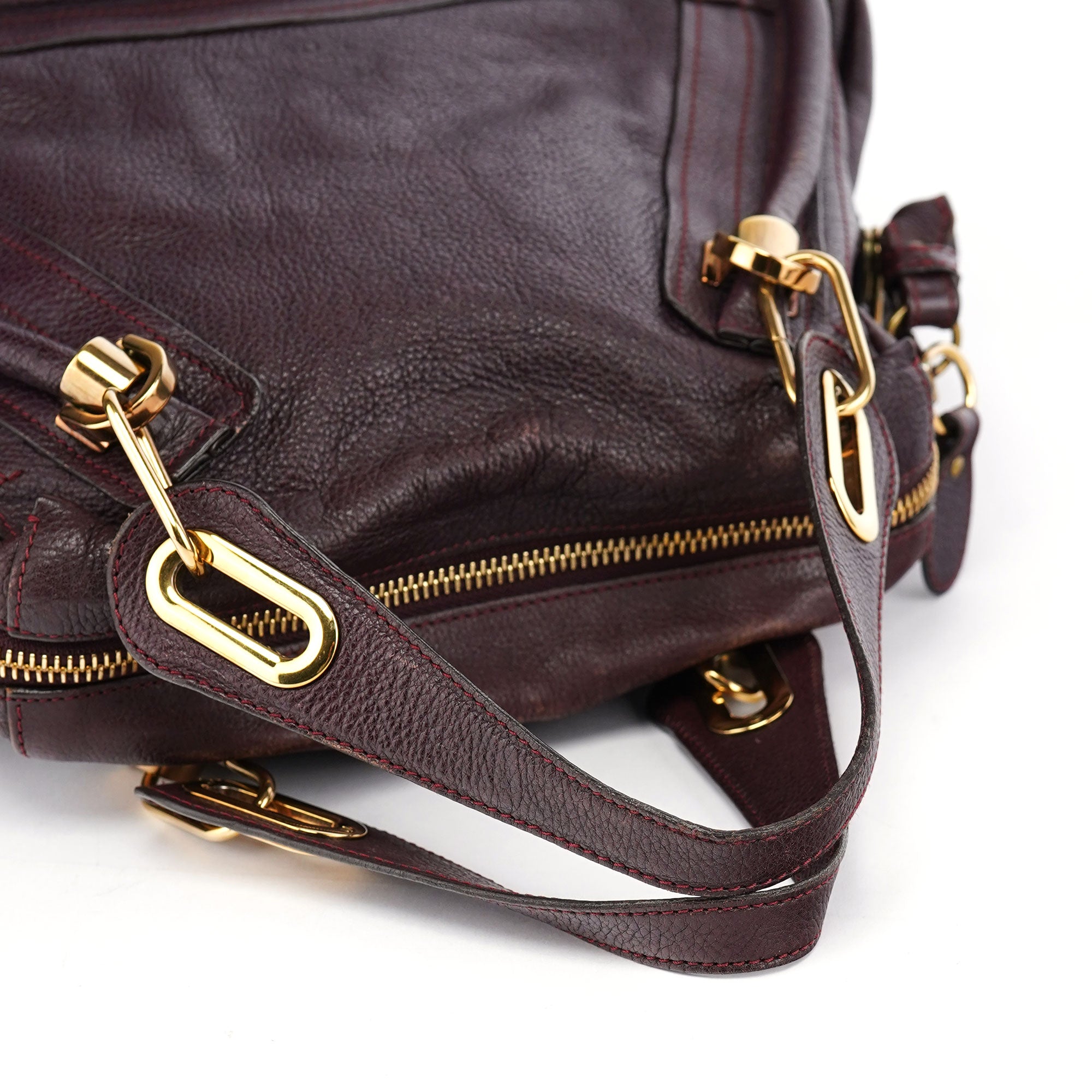 Burgundy Leather Paraty 2-Way Shoulder Bag