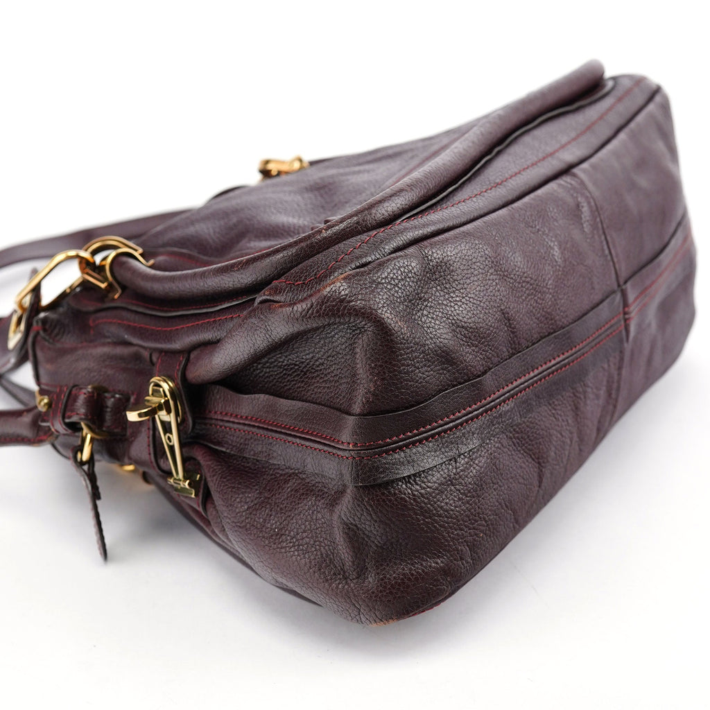 Burgundy Leather Paraty 2-Way Shoulder Bag
