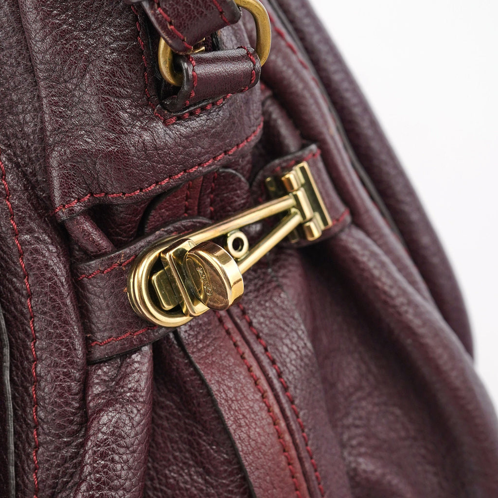 Burgundy Leather Paraty 2-Way Shoulder Bag