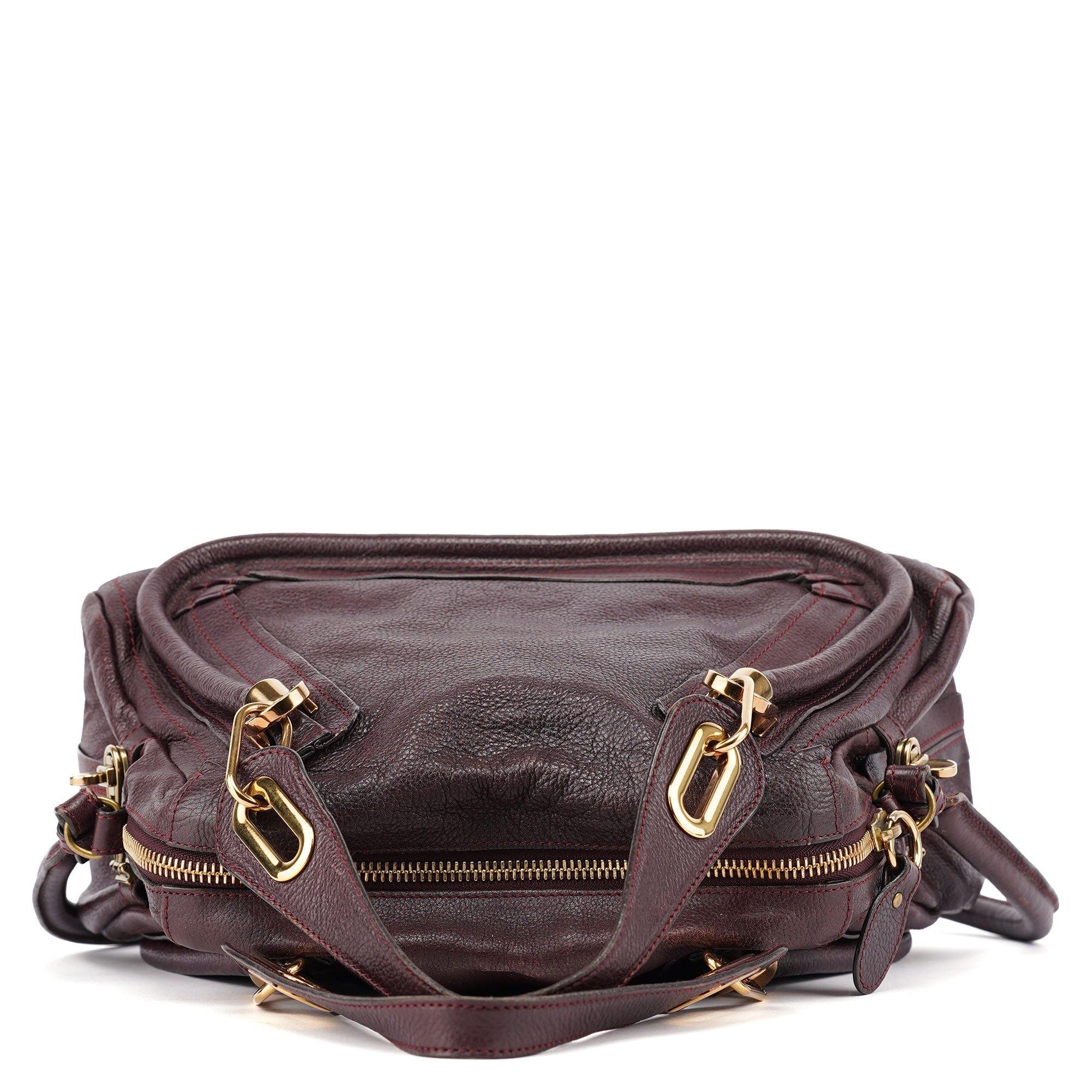 Burgundy Leather Paraty 2-Way Shoulder Bag