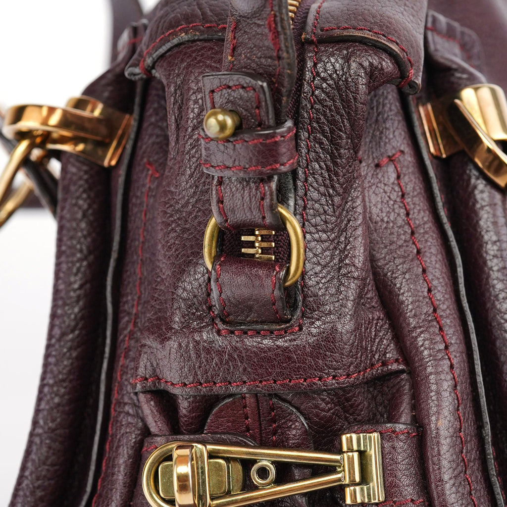 Burgundy Leather Paraty 2-Way Shoulder Bag