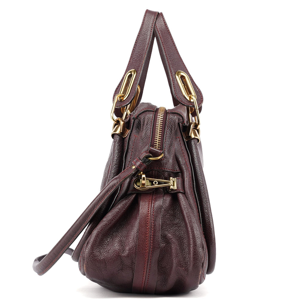 Burgundy Leather Paraty 2-Way Shoulder Bag