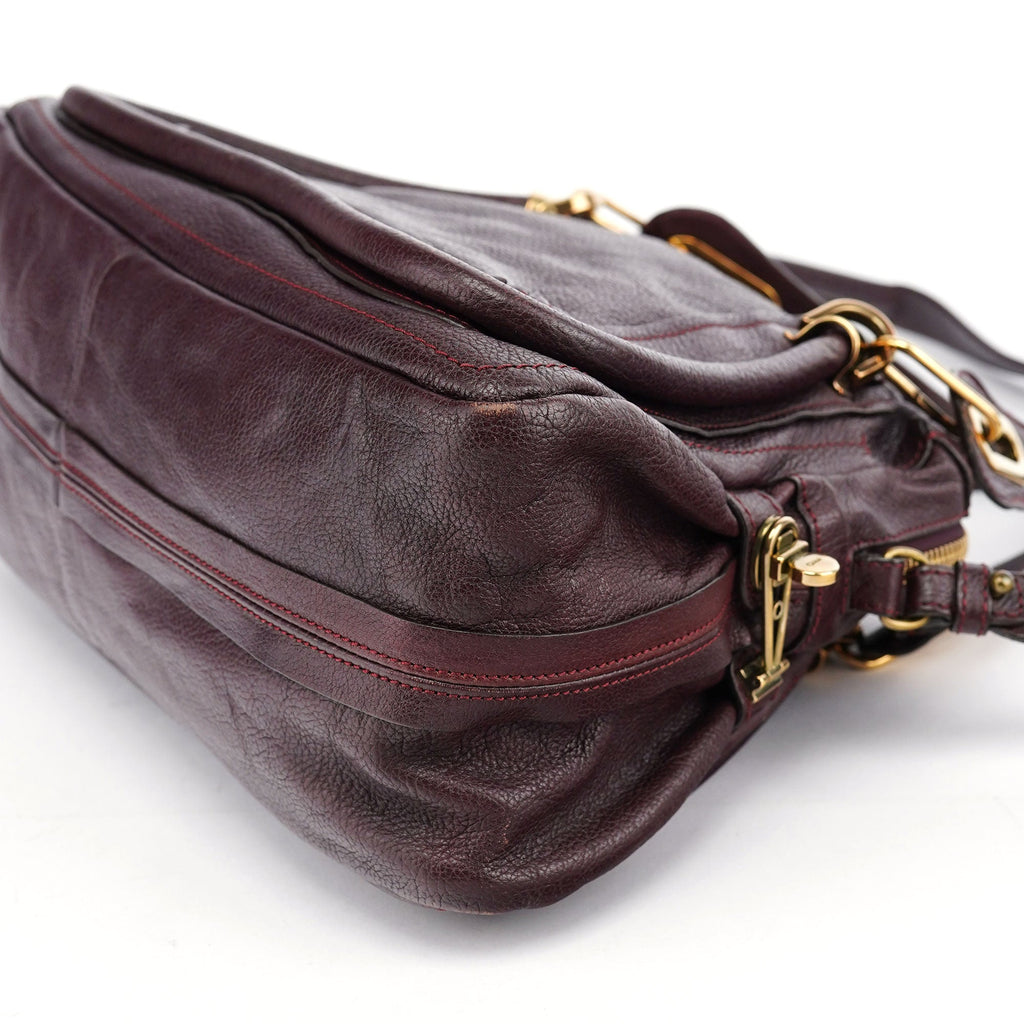 Burgundy Leather Paraty 2-Way Shoulder Bag