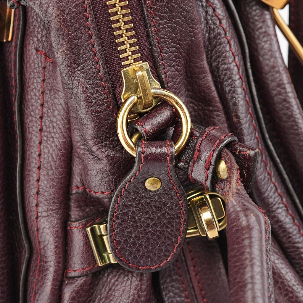 Burgundy Leather Paraty 2-Way Shoulder Bag
