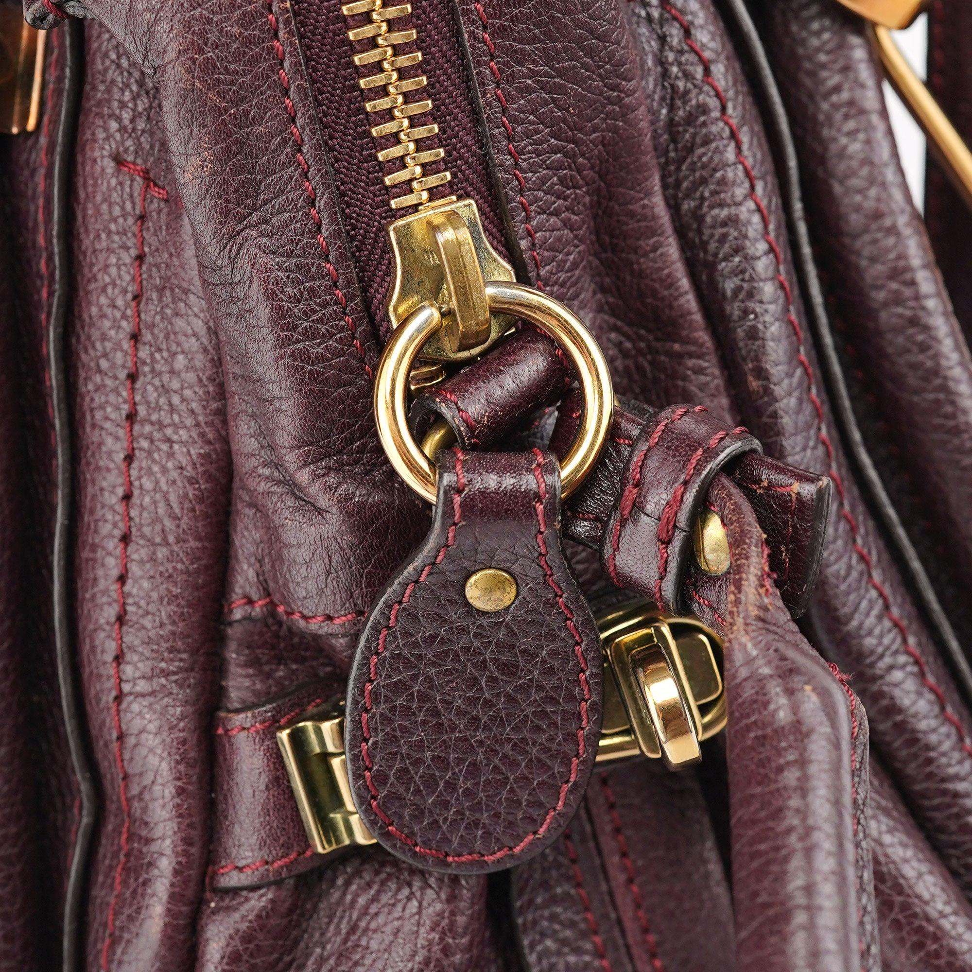 Burgundy Leather Paraty 2-Way Shoulder Bag