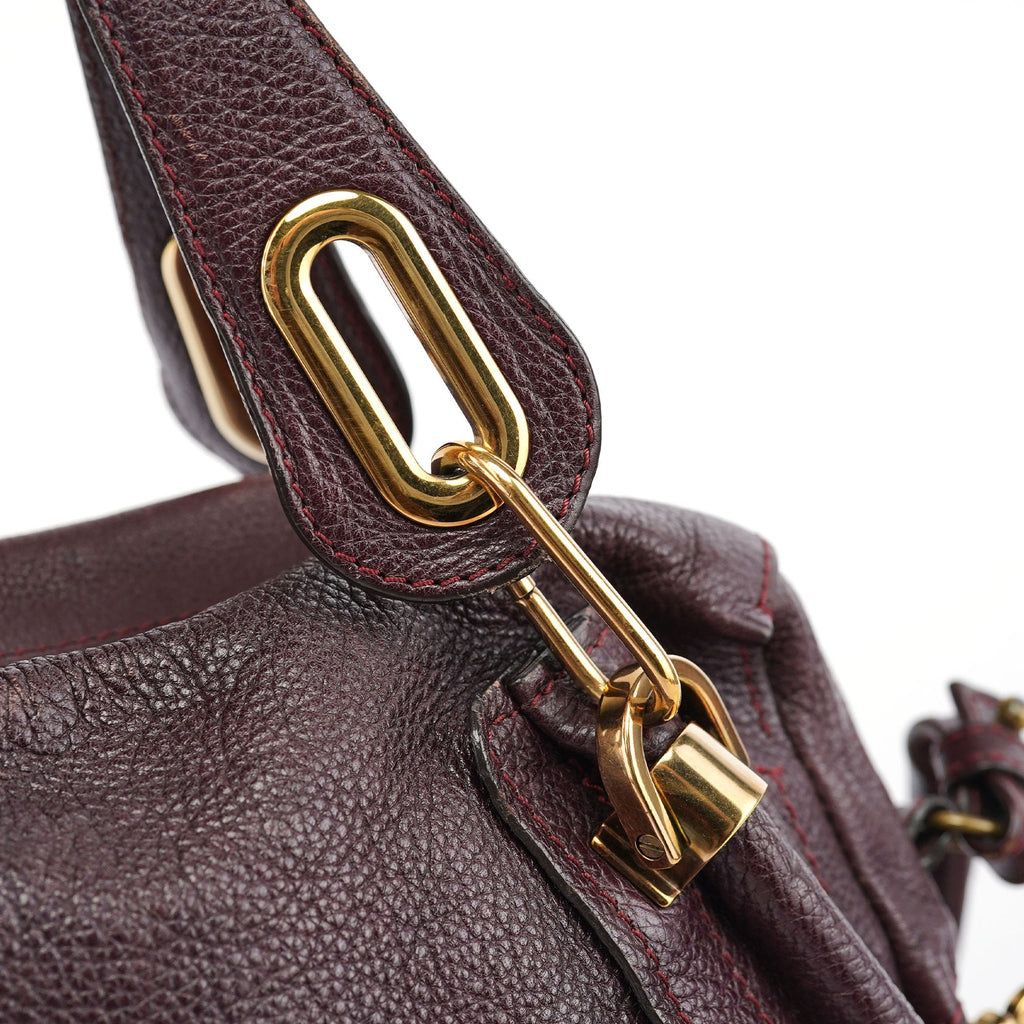 Burgundy Leather Paraty 2-Way Shoulder Bag