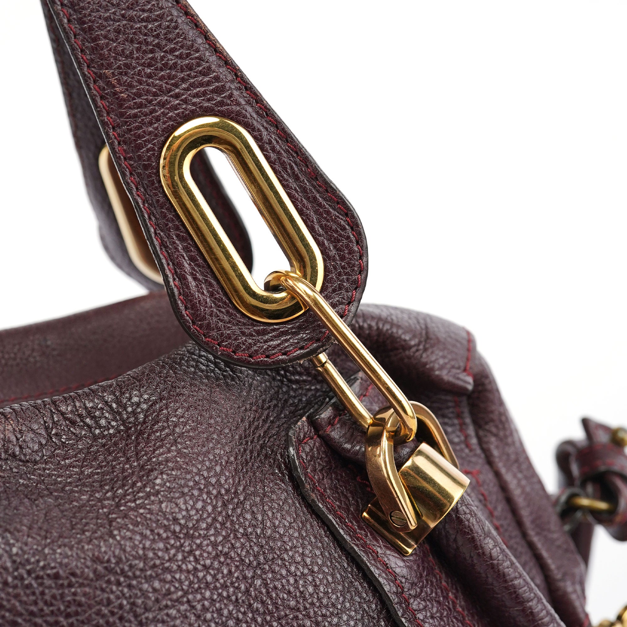 Burgundy Leather Paraty 2-Way Shoulder Bag