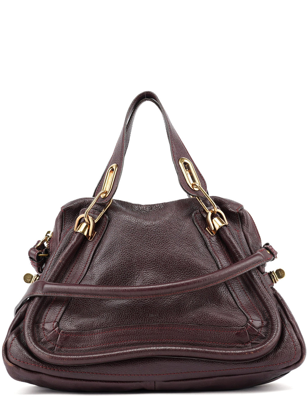 Burgundy Leather Paraty 2-Way Shoulder Bag